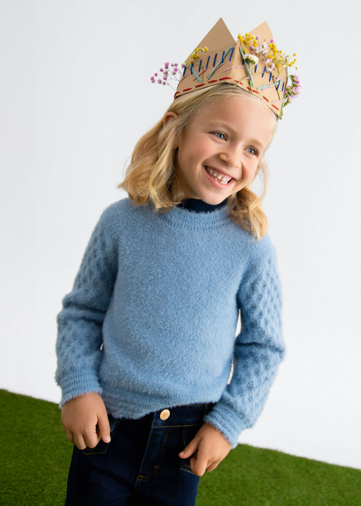girls fluffy knit jumper