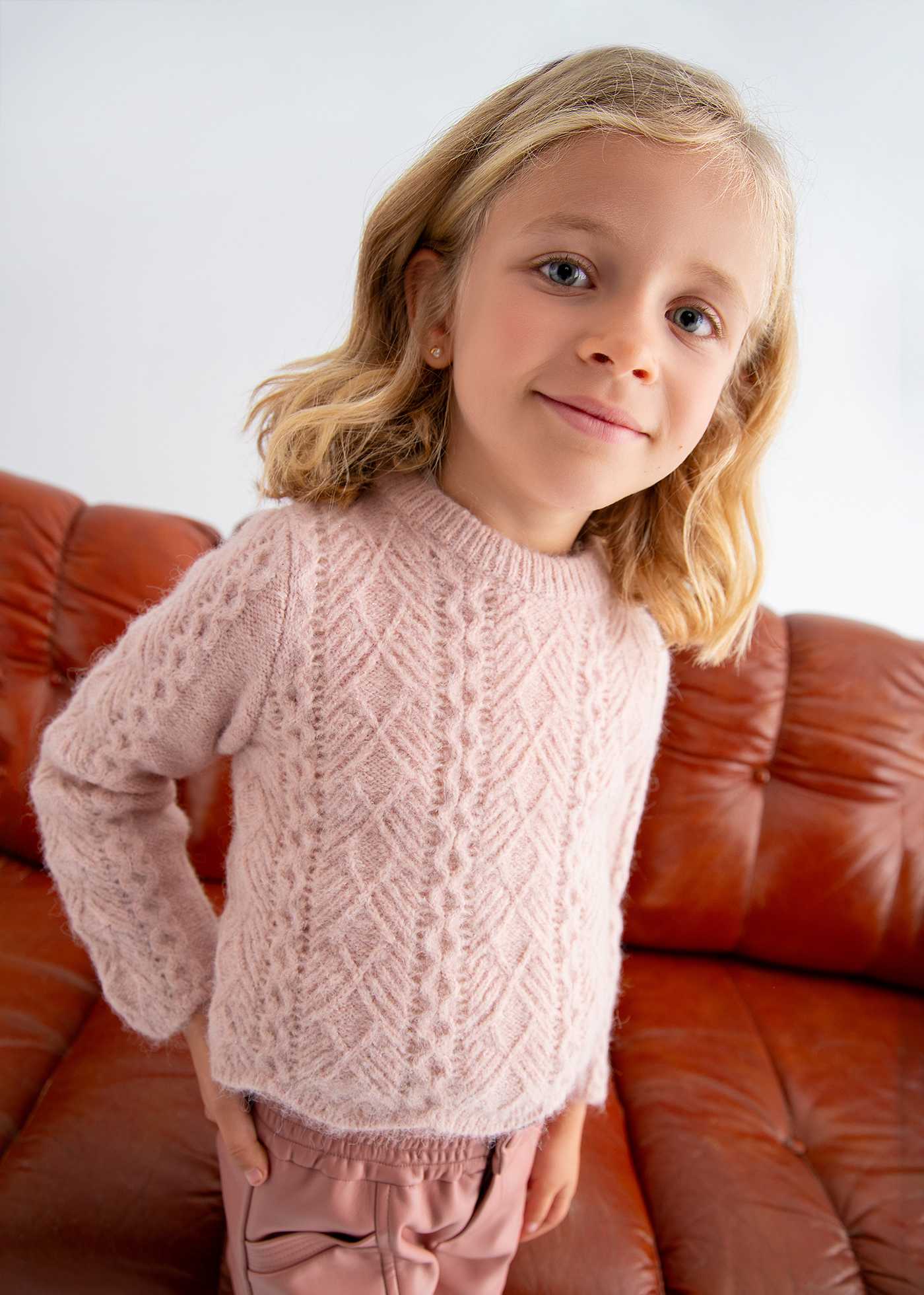 Jersey tricot calado ondas niña