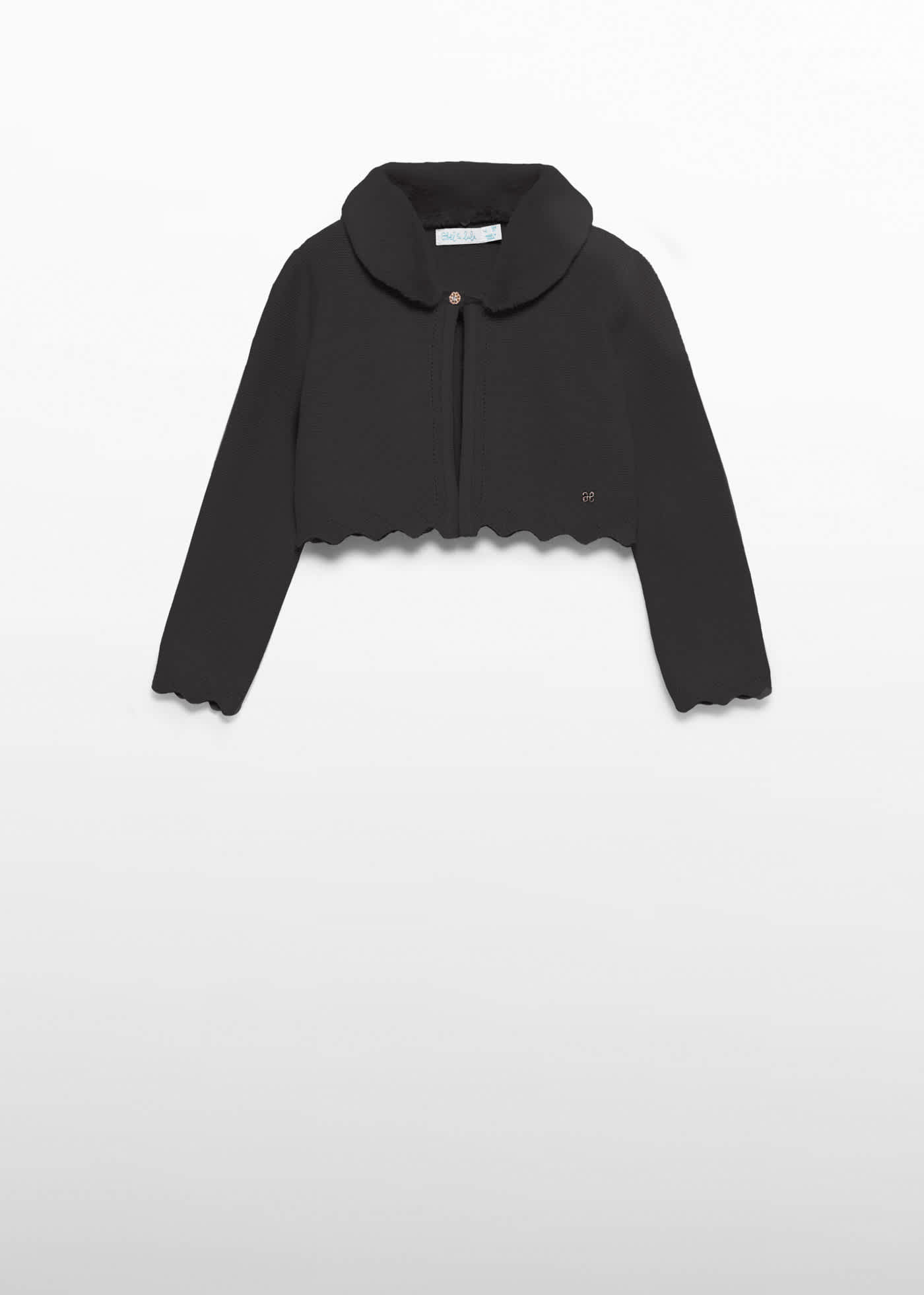 Cardigan tricoté col fourrure fille