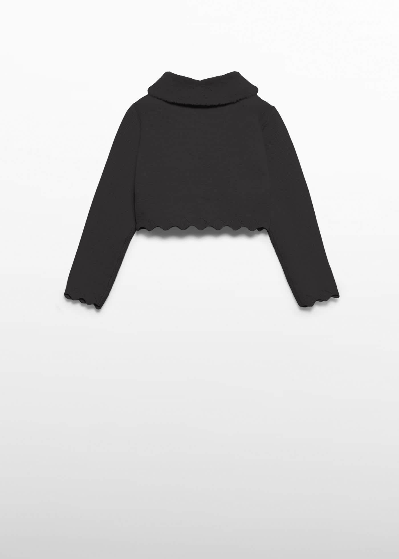 Cardigan tricoté col fourrure fille