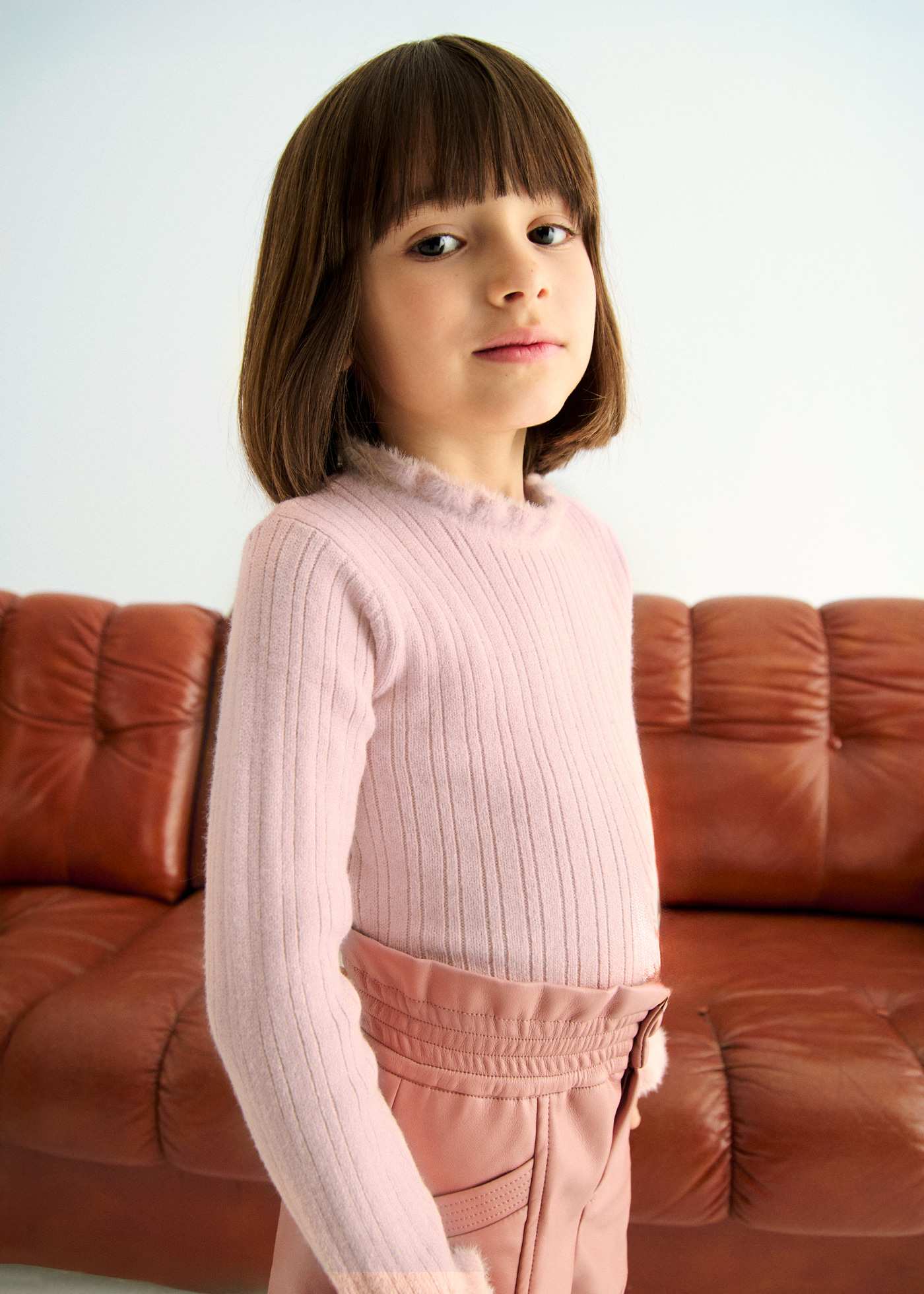 Girl Ribbed Knit Turtleneck
