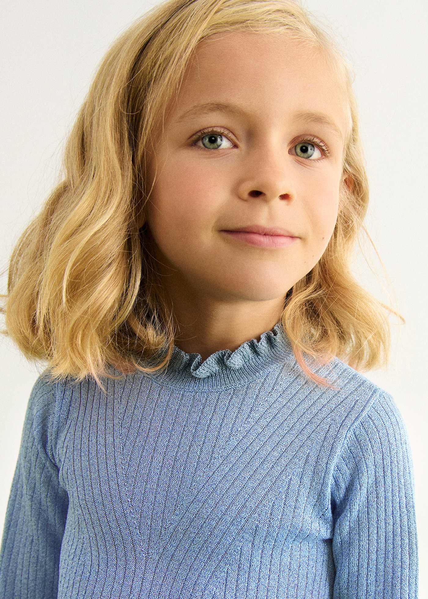 Lupetto costine glitter bambina