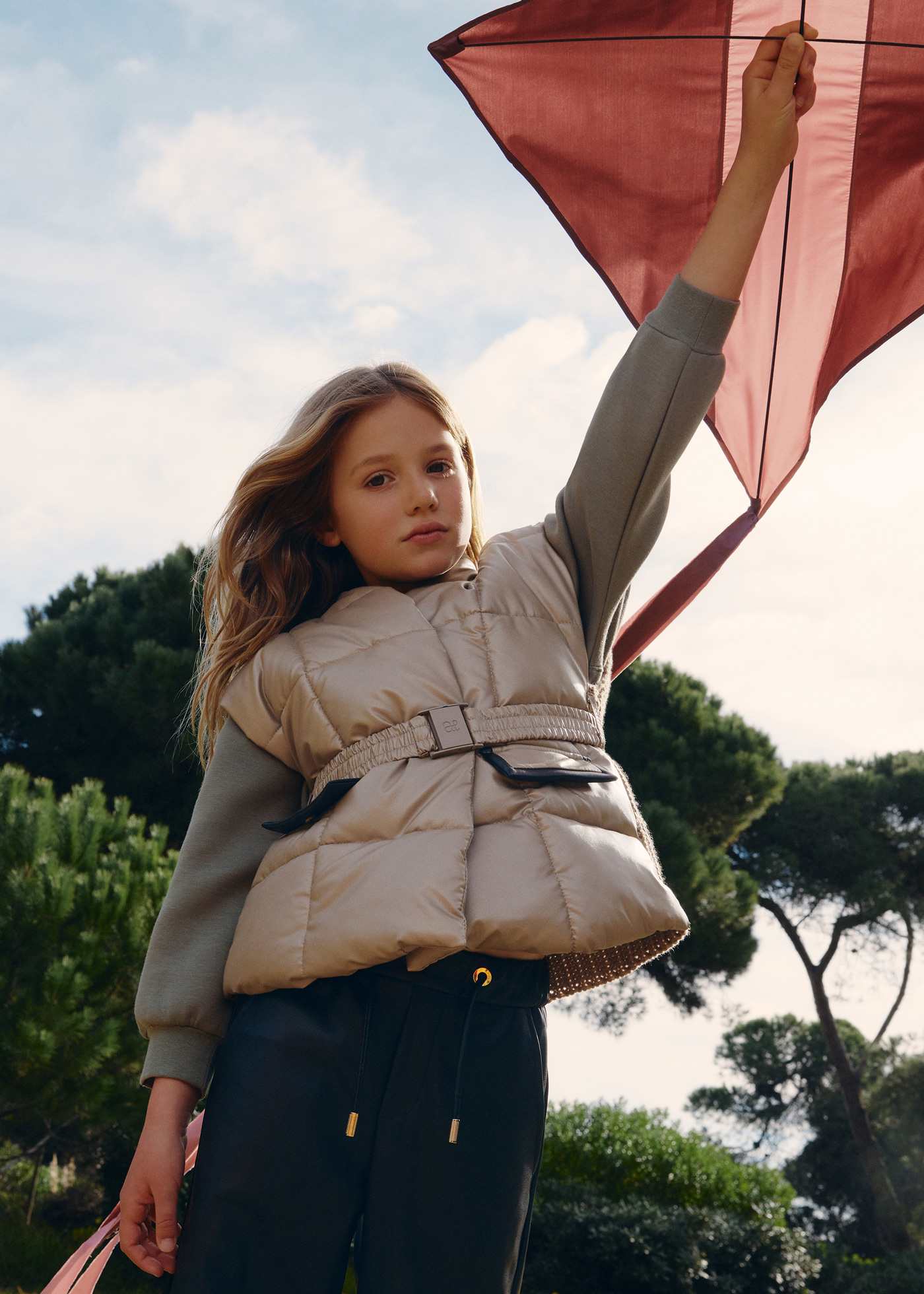 Gilet matelassé en simili-cuir flle