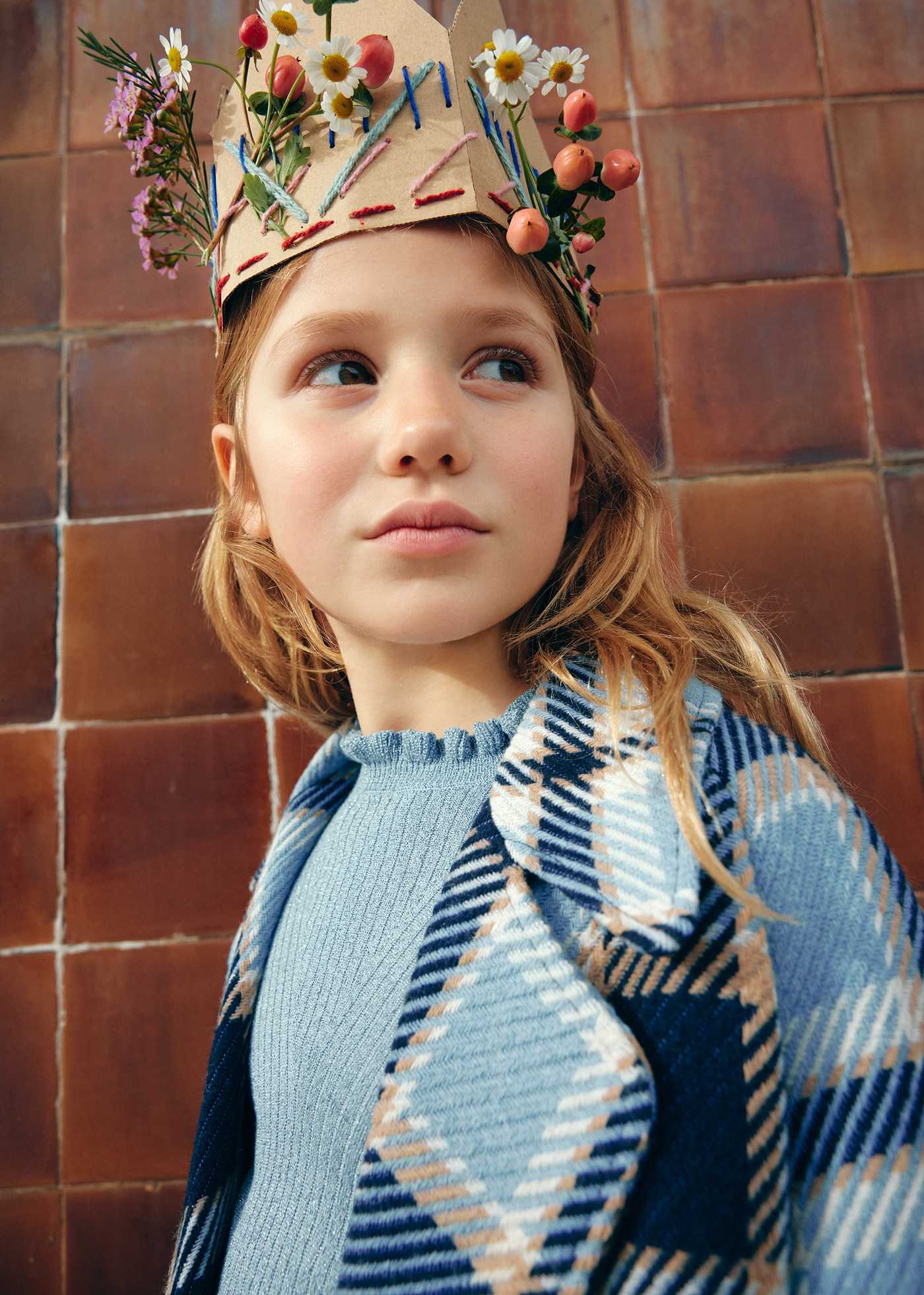 Abrigo cuadros niña