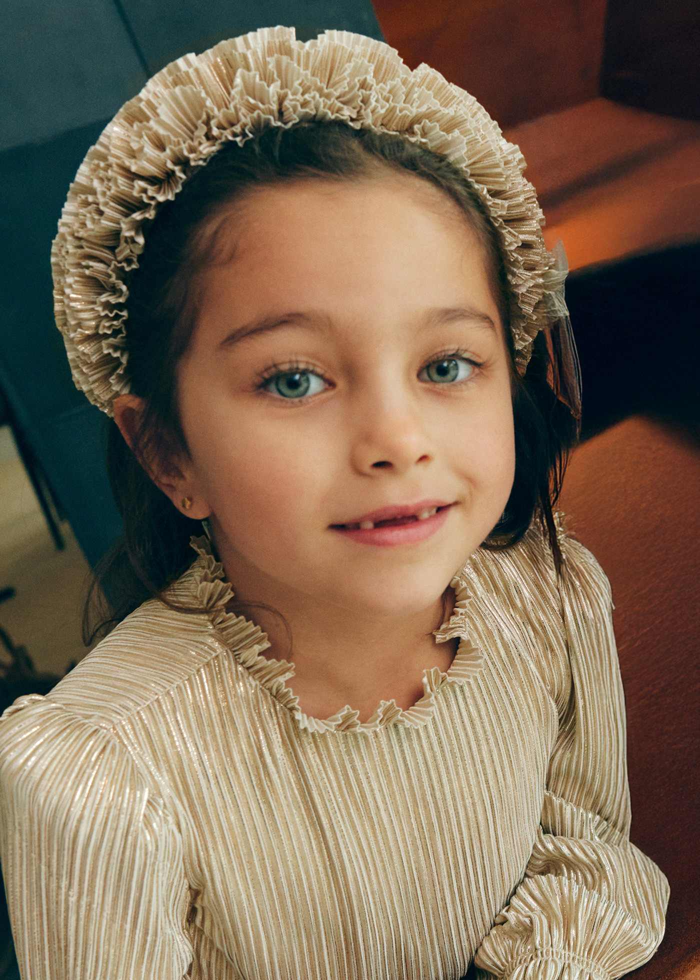 girls pleated knitted headband