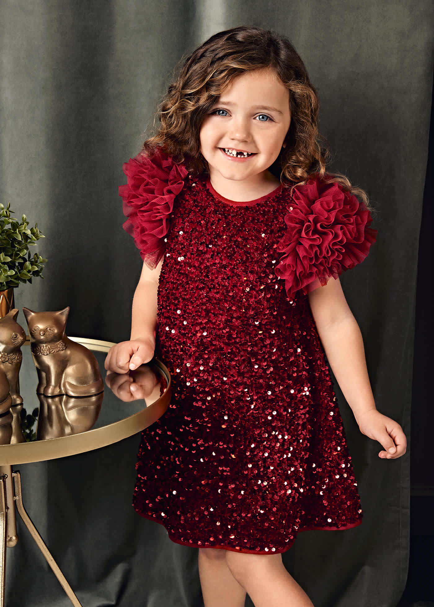 Robe en paillettes et tulle fille