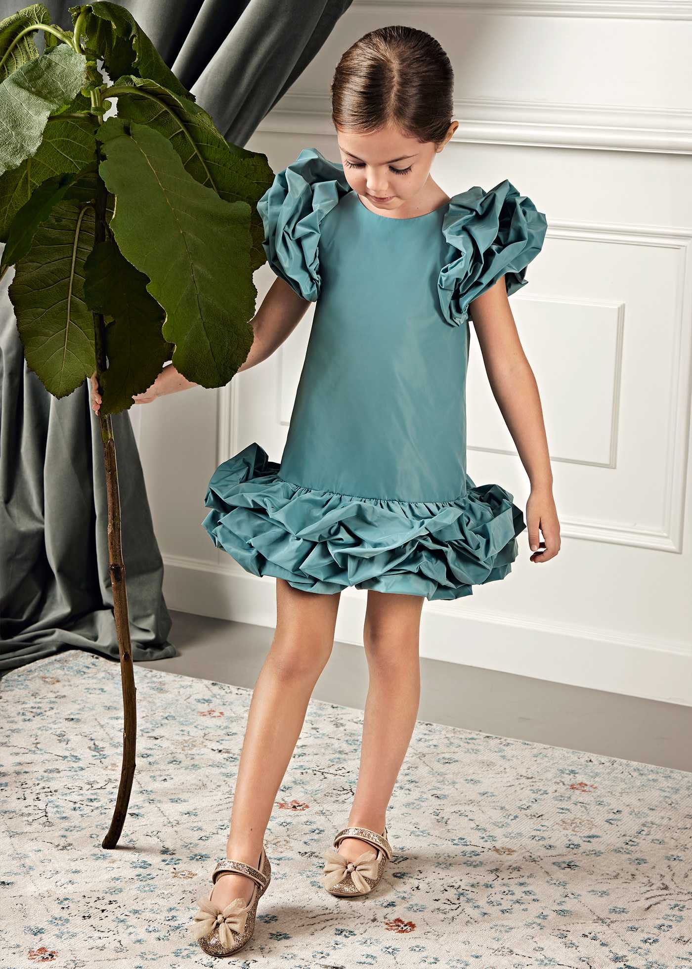 Vestido tafetán nube niña