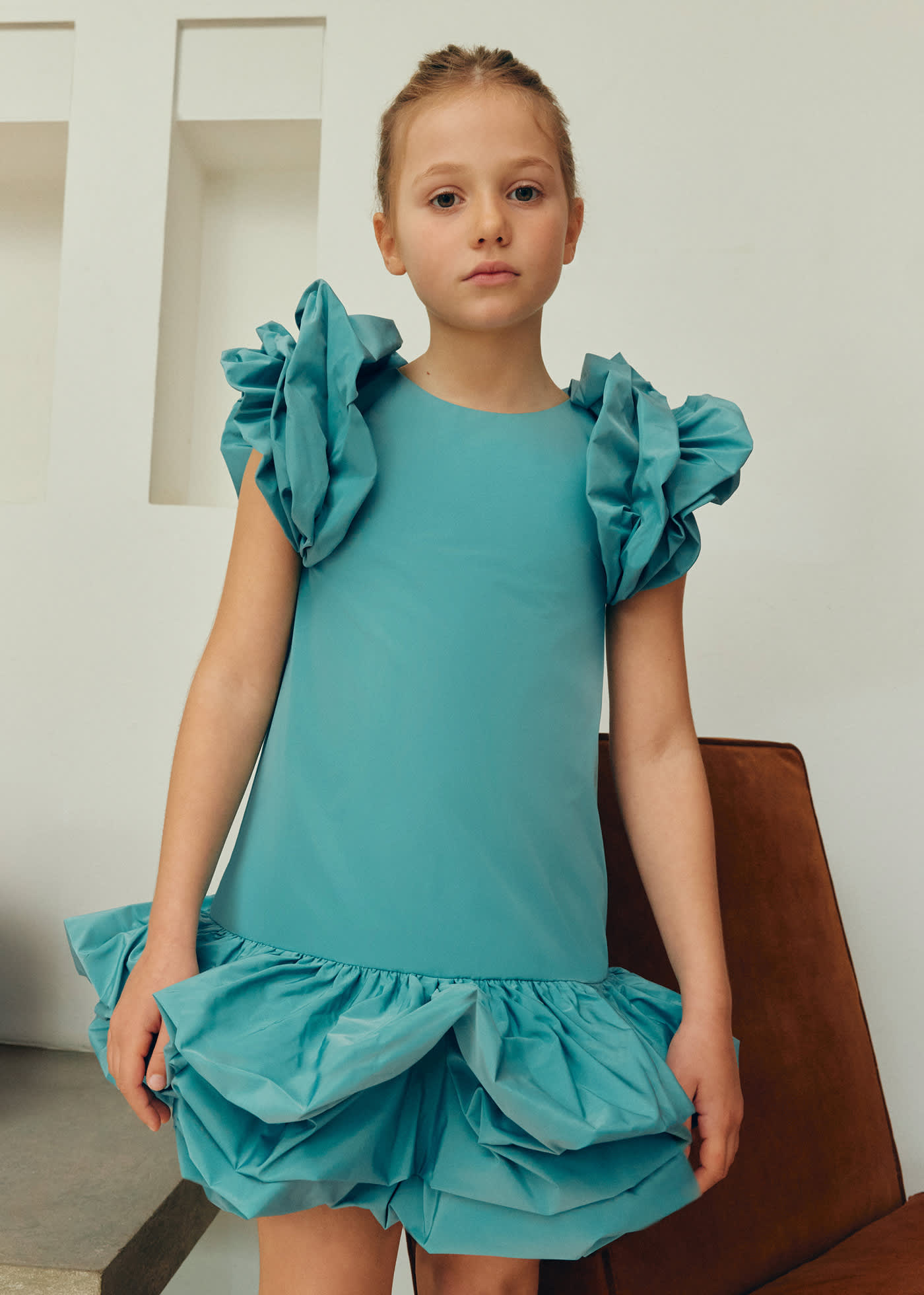 Vestido tafetán nube niña