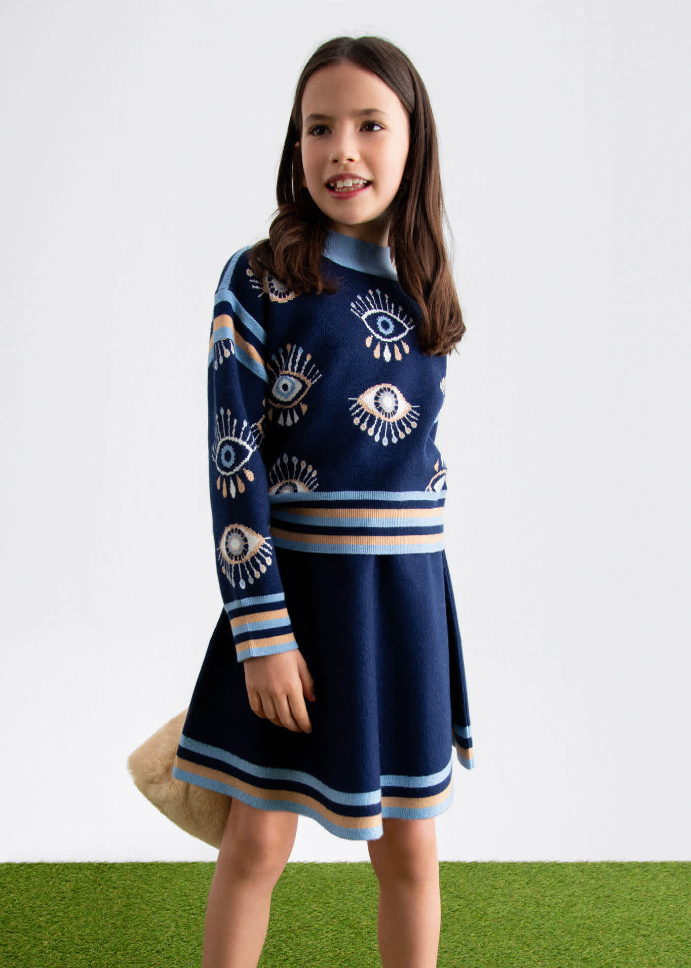 Conjunto saia tricot menina