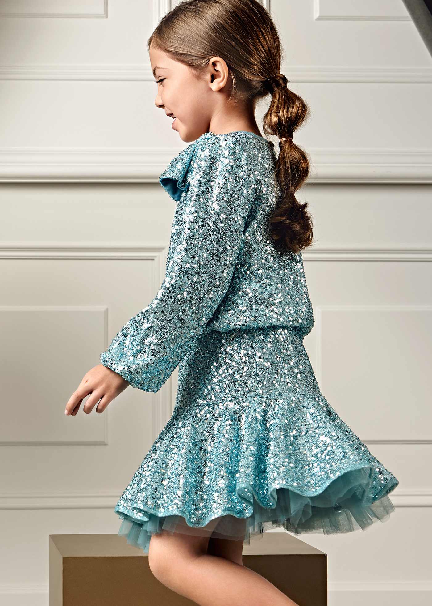 Conjunto falda lentejuelas niña