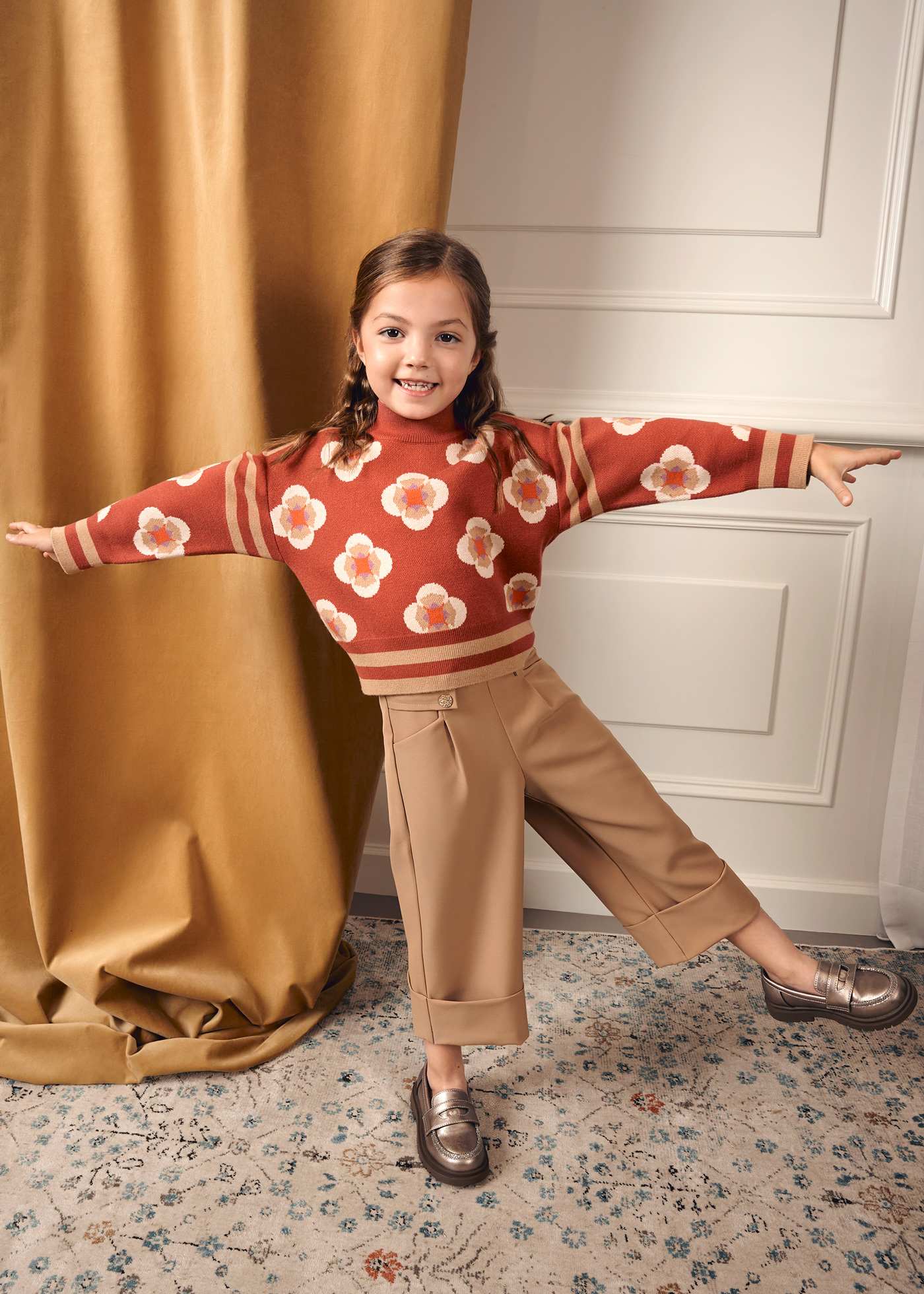 Pantalón culotte crepe niña