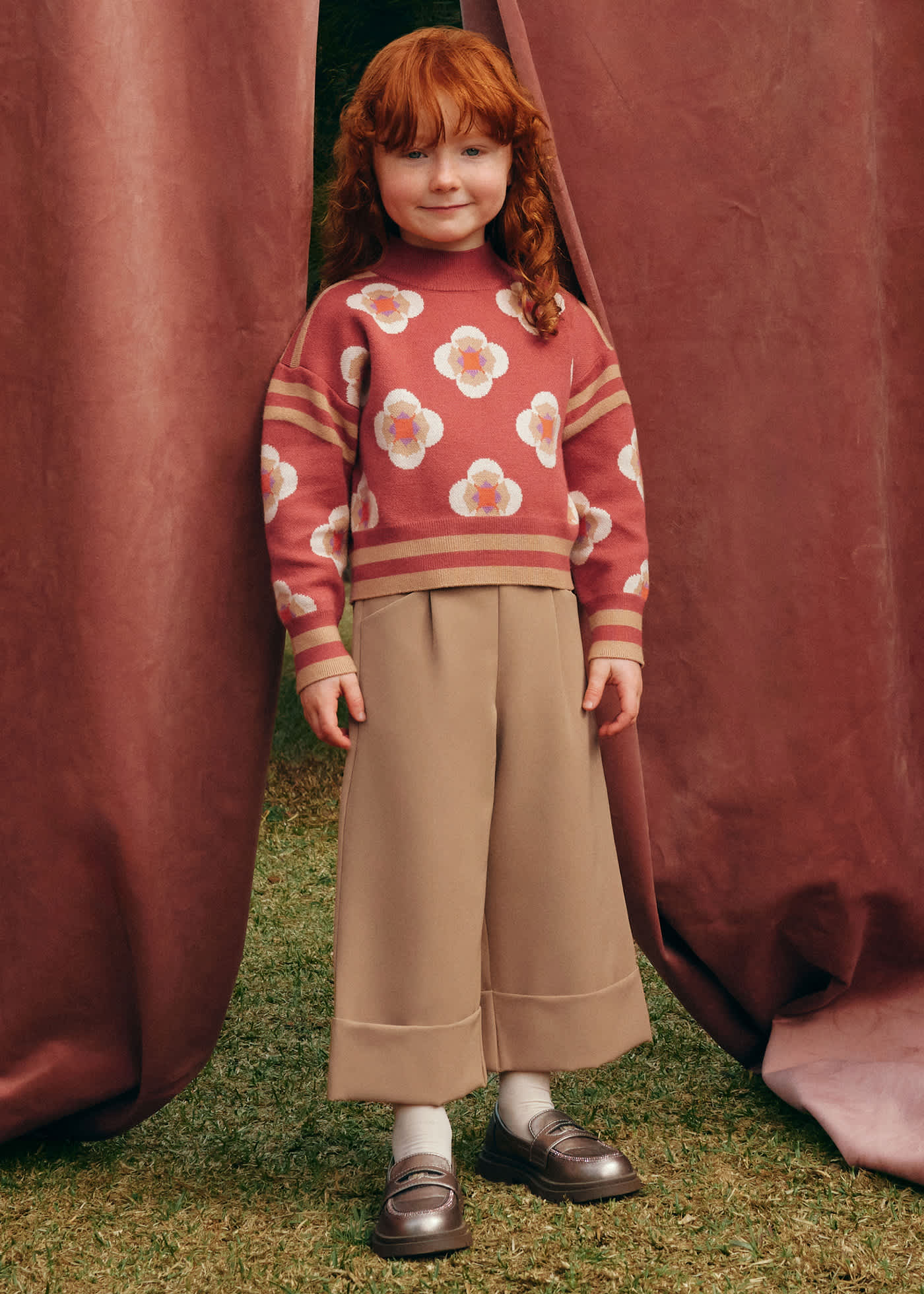 Pantaloni culotte crep fetita