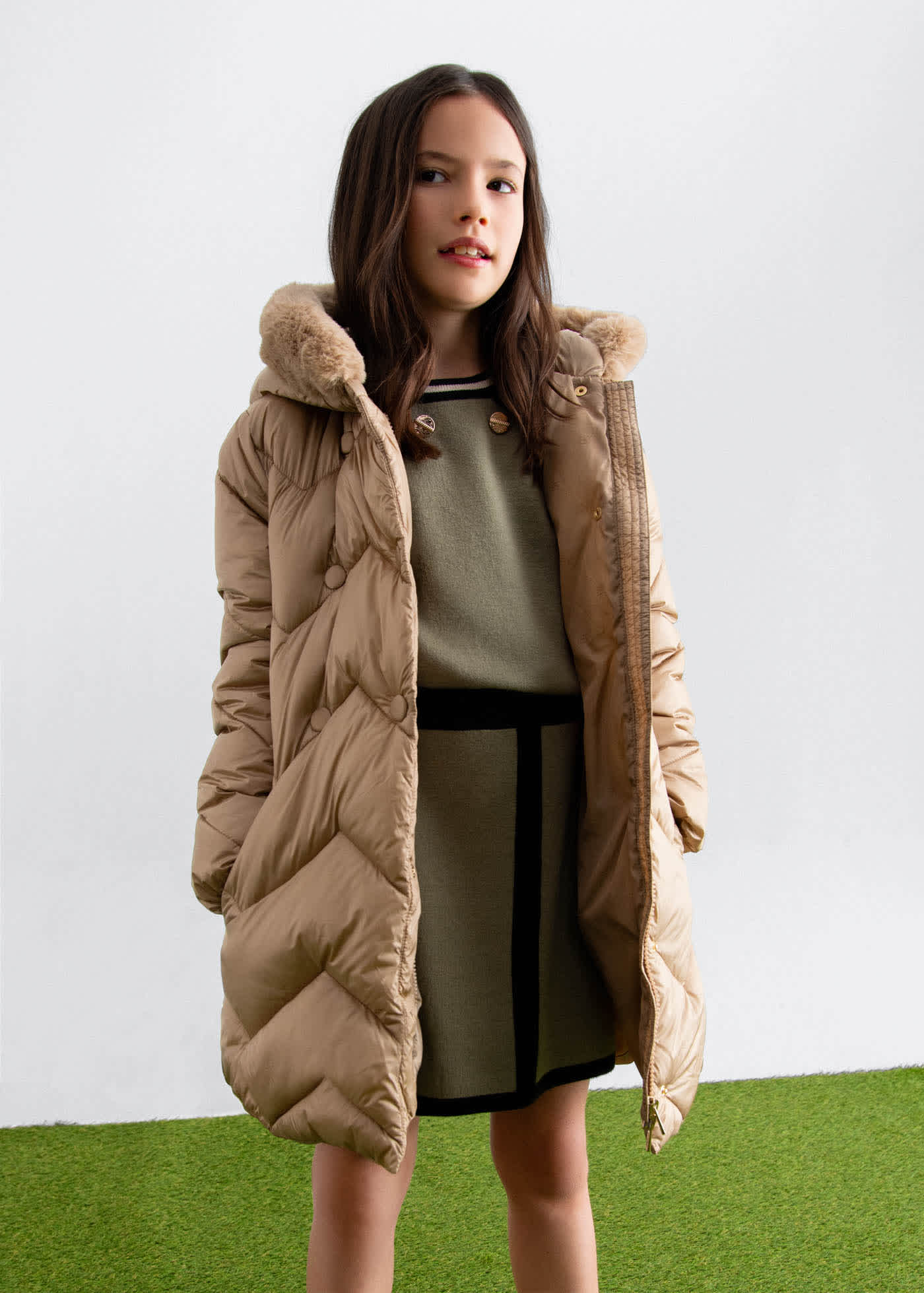 Chaquetón largo acolchado niña