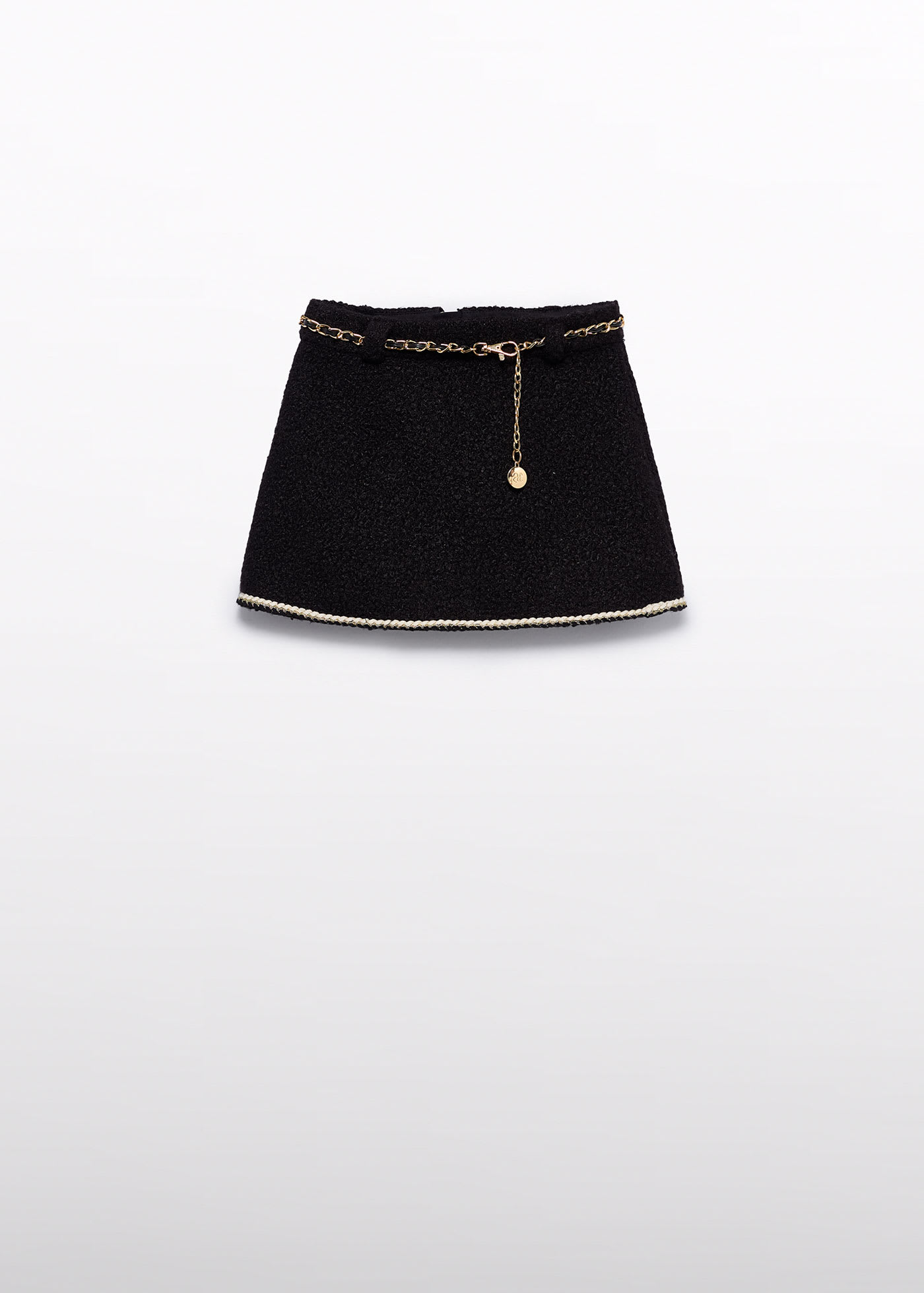 Girl Faux Shearling Skirt with Belt