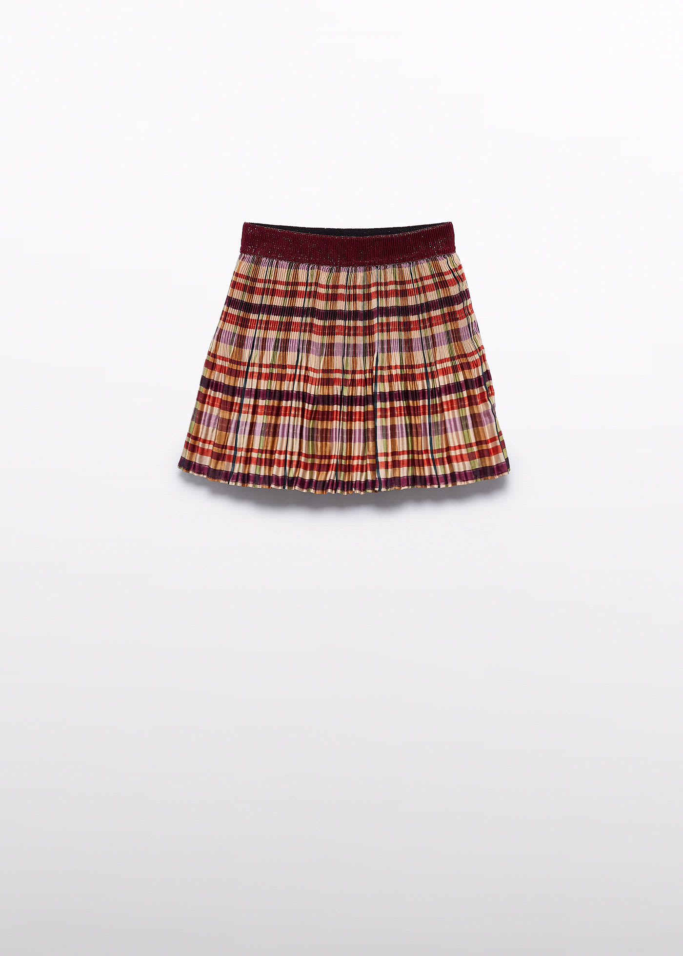 Girl Mini Pleated Plaid Skirt