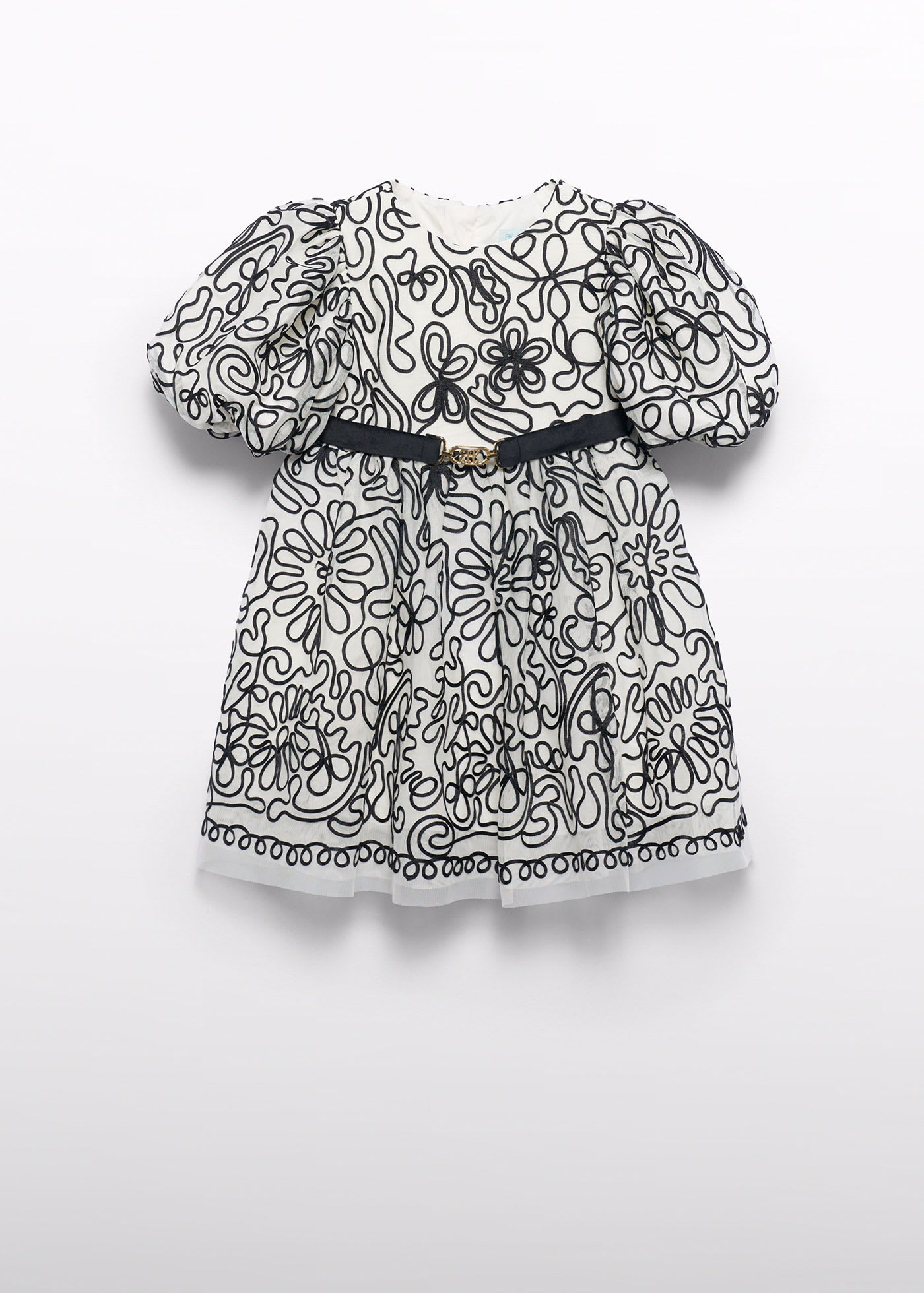 Vestido bordado cintas niña