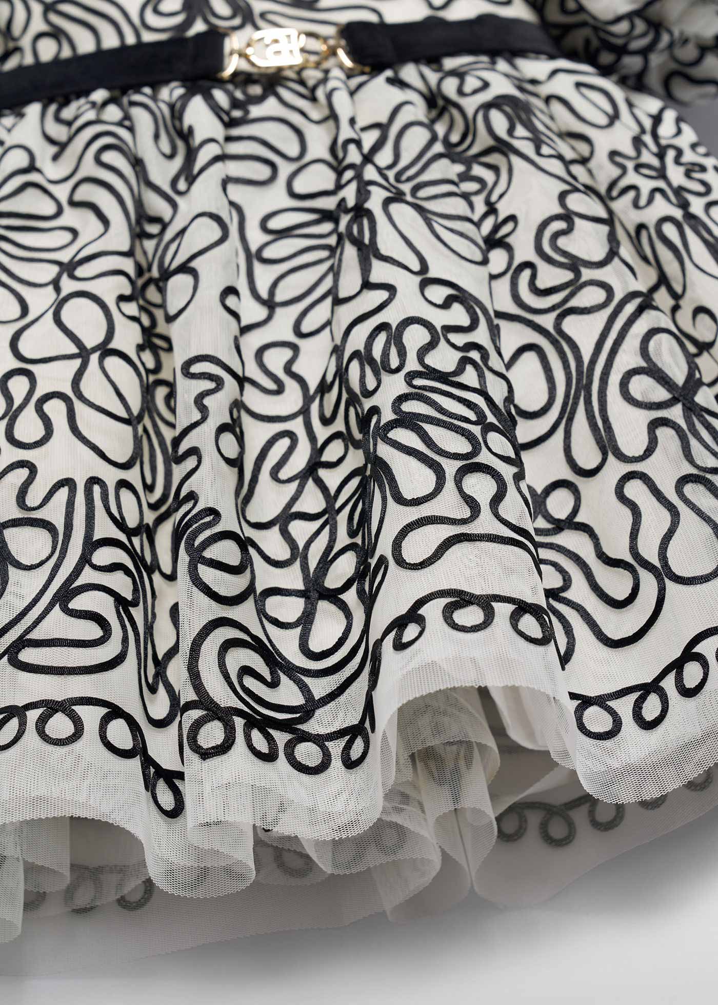 girls embroidered dress with ribbons