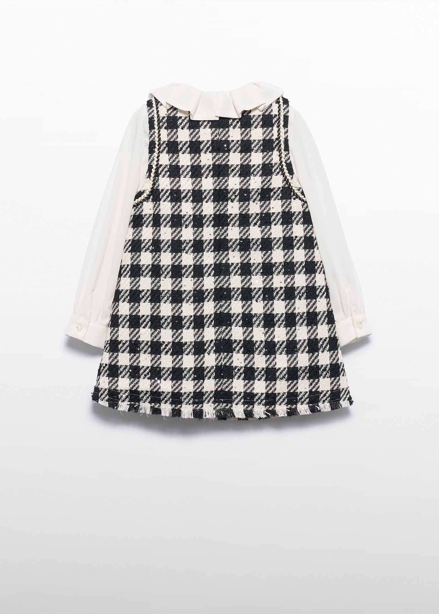 Girl Pinafore Dress with Ruffled Collar