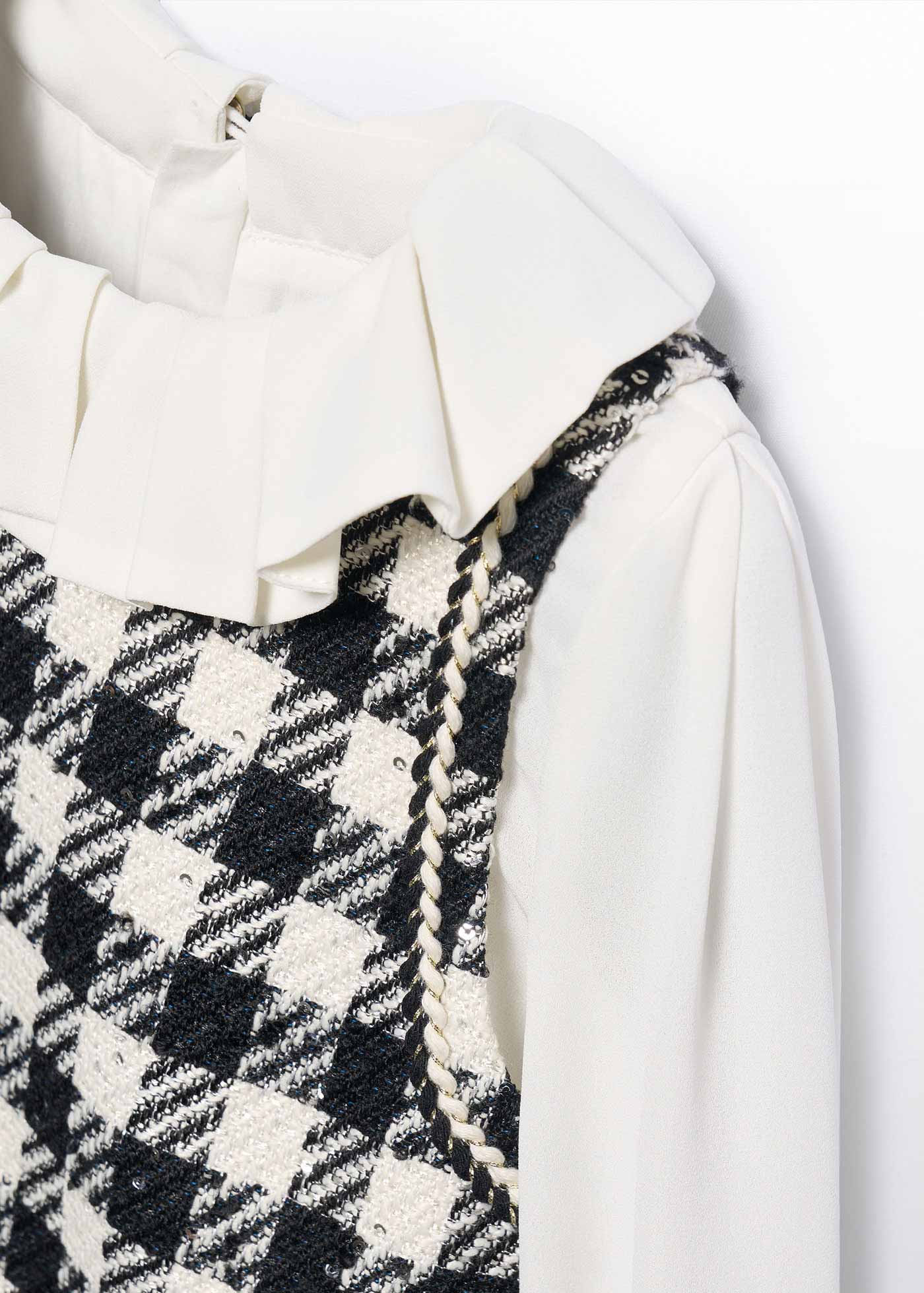 Girl Pinafore Dress with Ruffled Collar