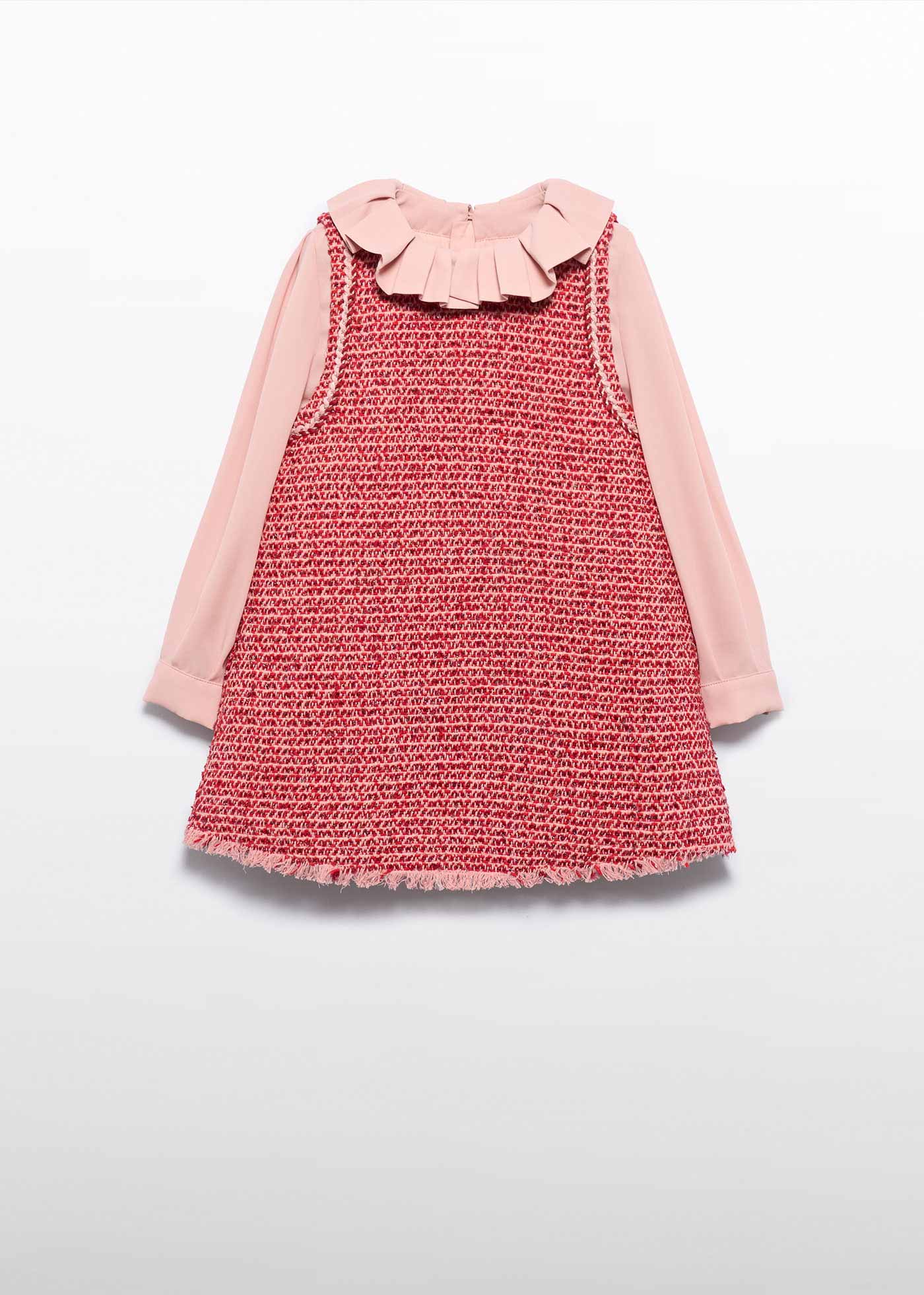 Girl Pinafore Dress with Ruffled Collar