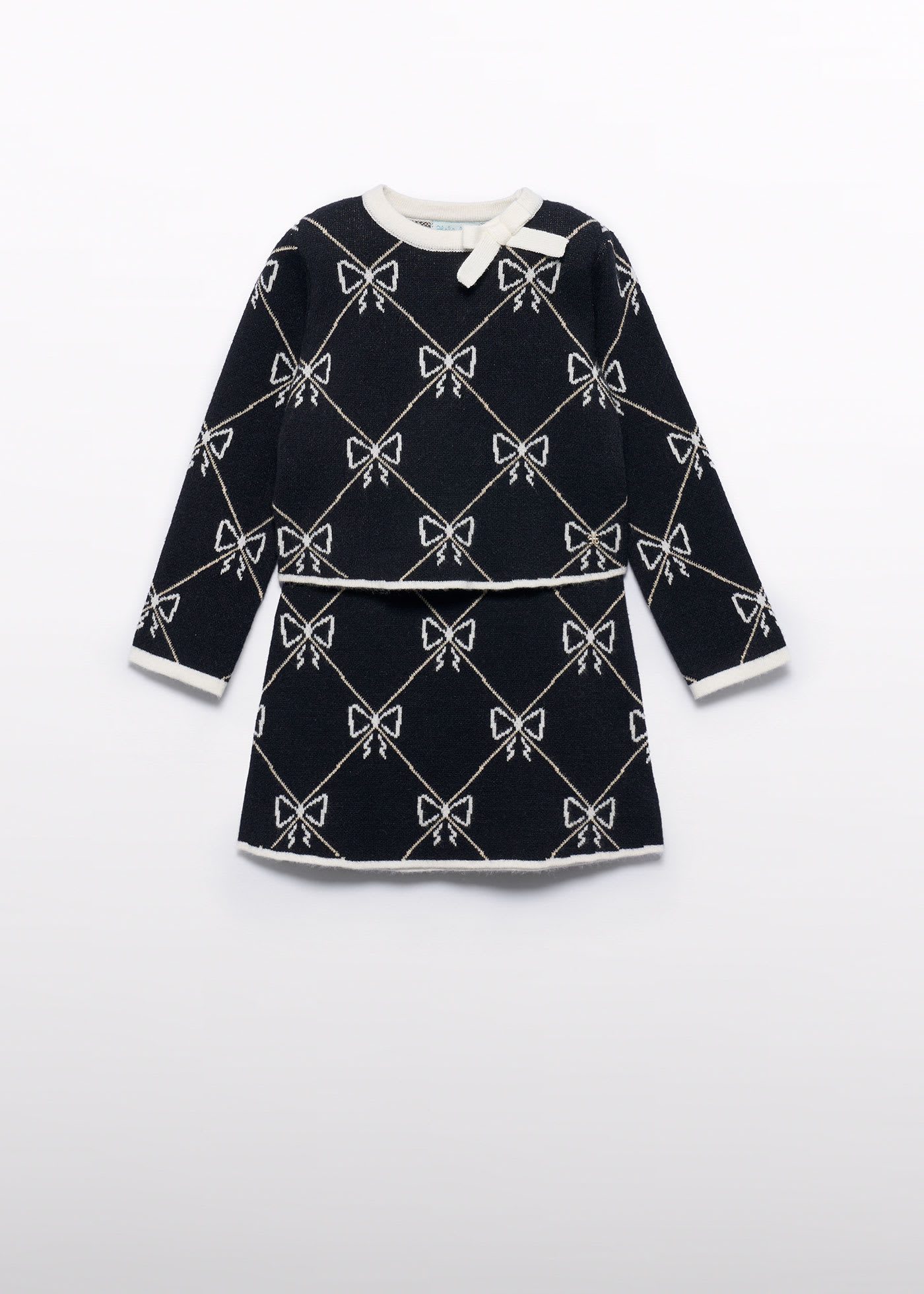 Completo in maglia gonna bambina