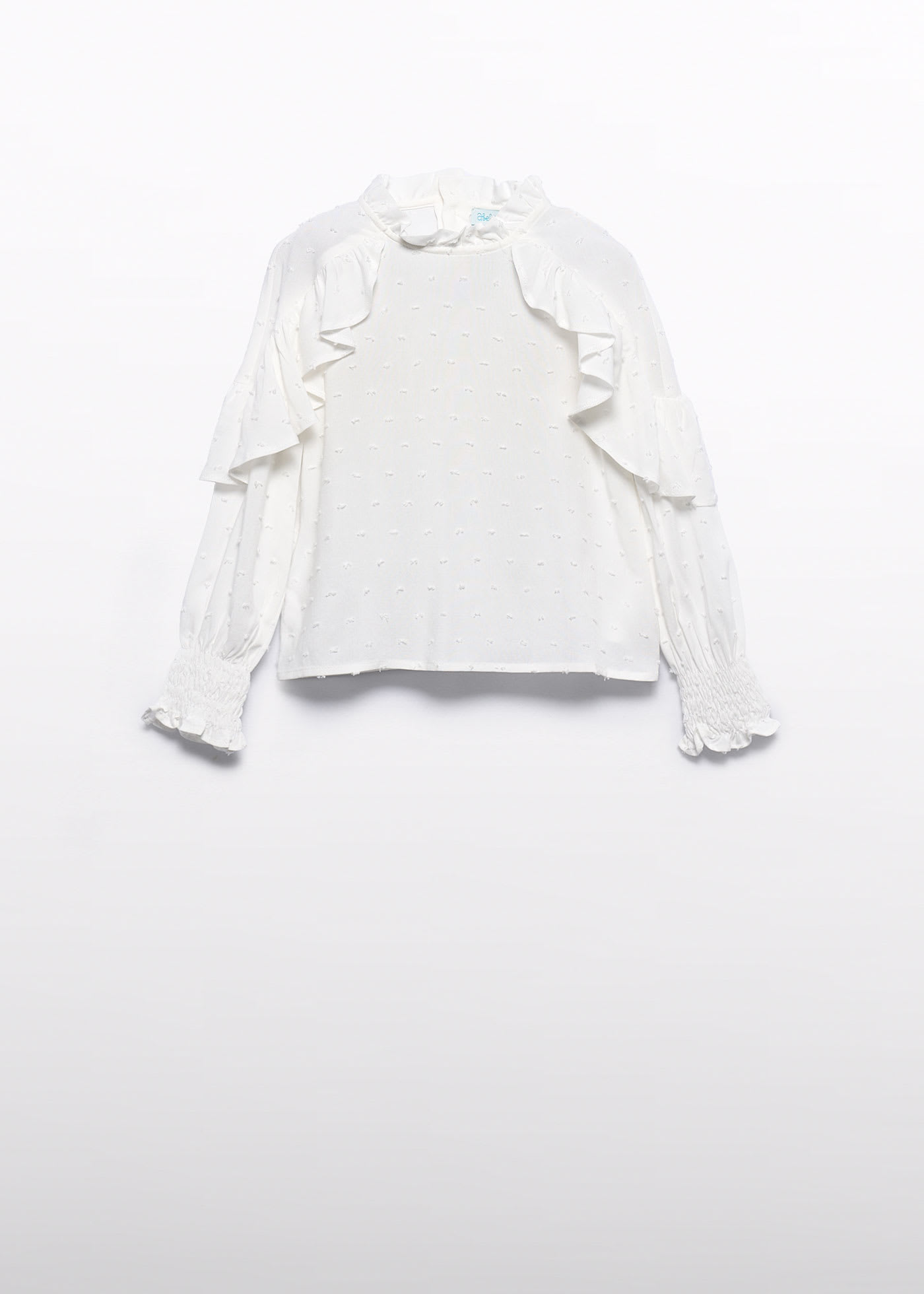 Girl Plumeti Blouse with Ruffles