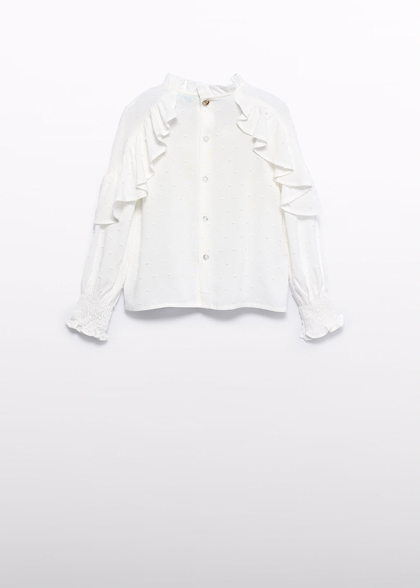 Girl Plumeti Blouse with Ruffles
