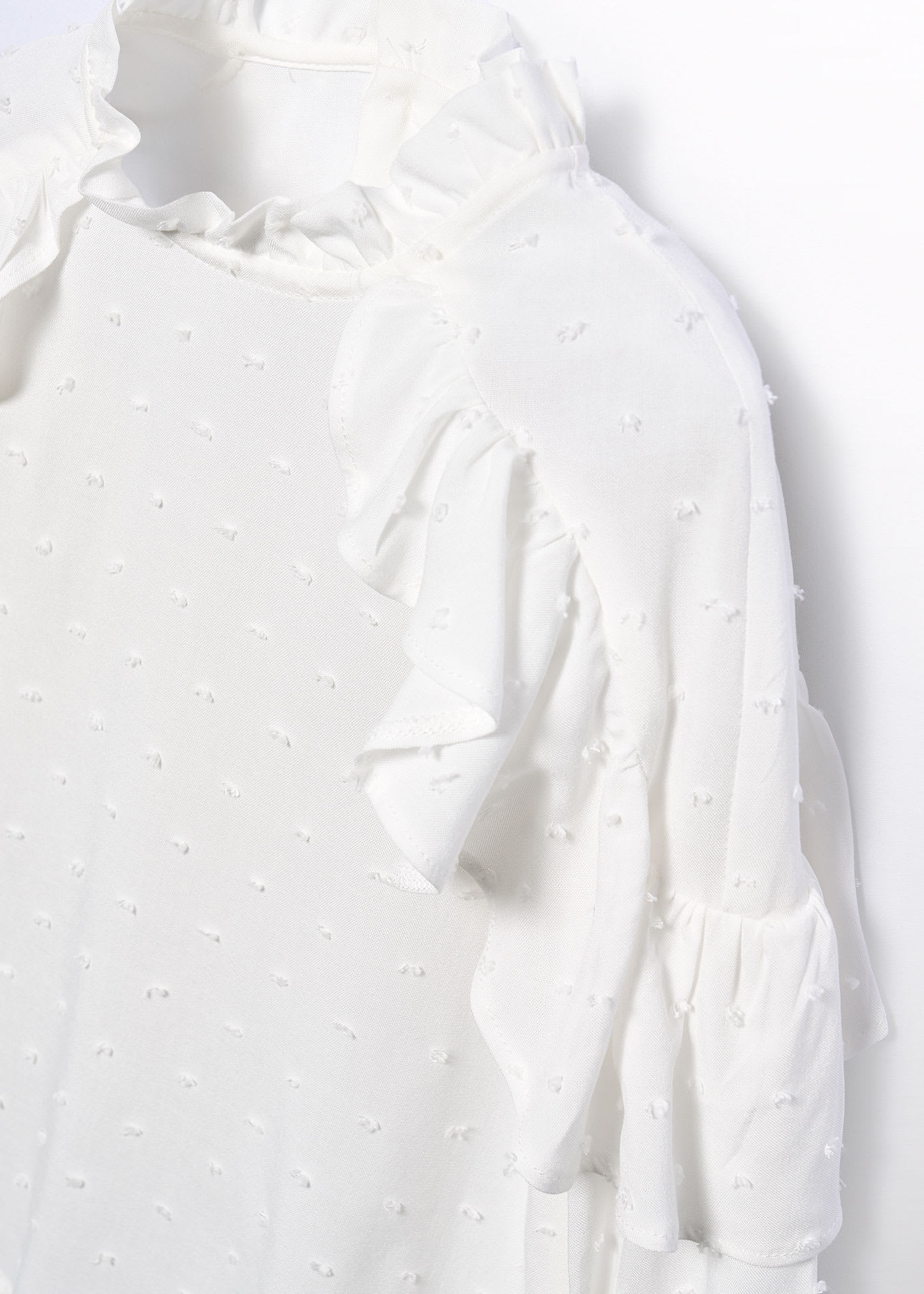 Girl Plumeti Blouse with Ruffles