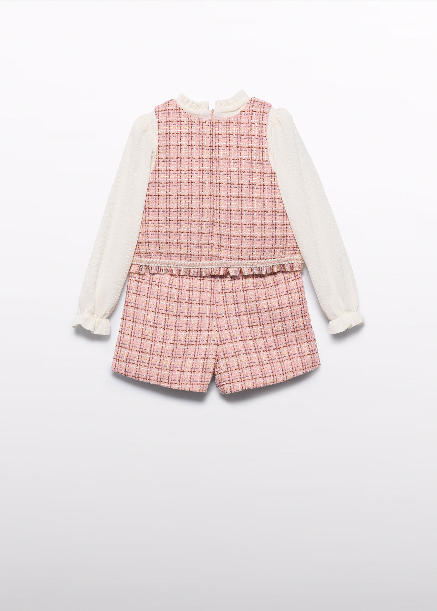 Conjunto bermuda combinada tweed niña