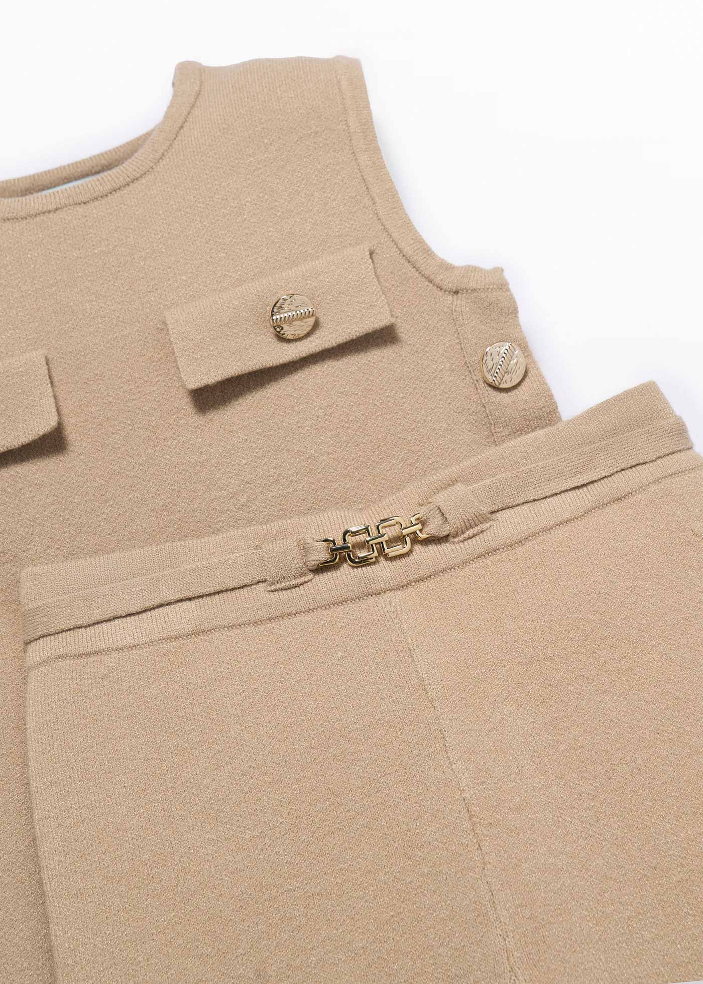 Conjunto bermuda tricot midi niña