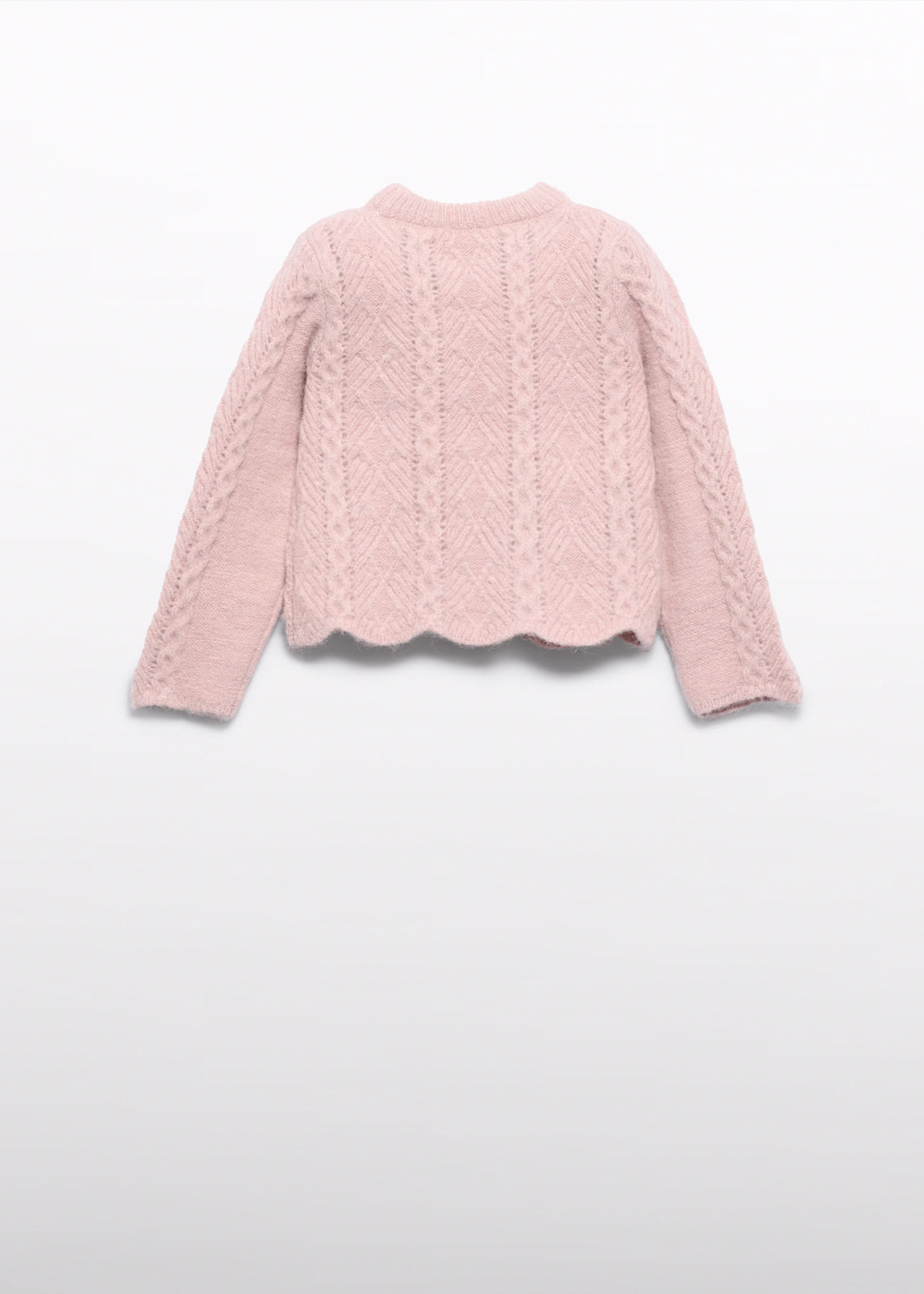 Girl Wavy Openwork Knit Sweater