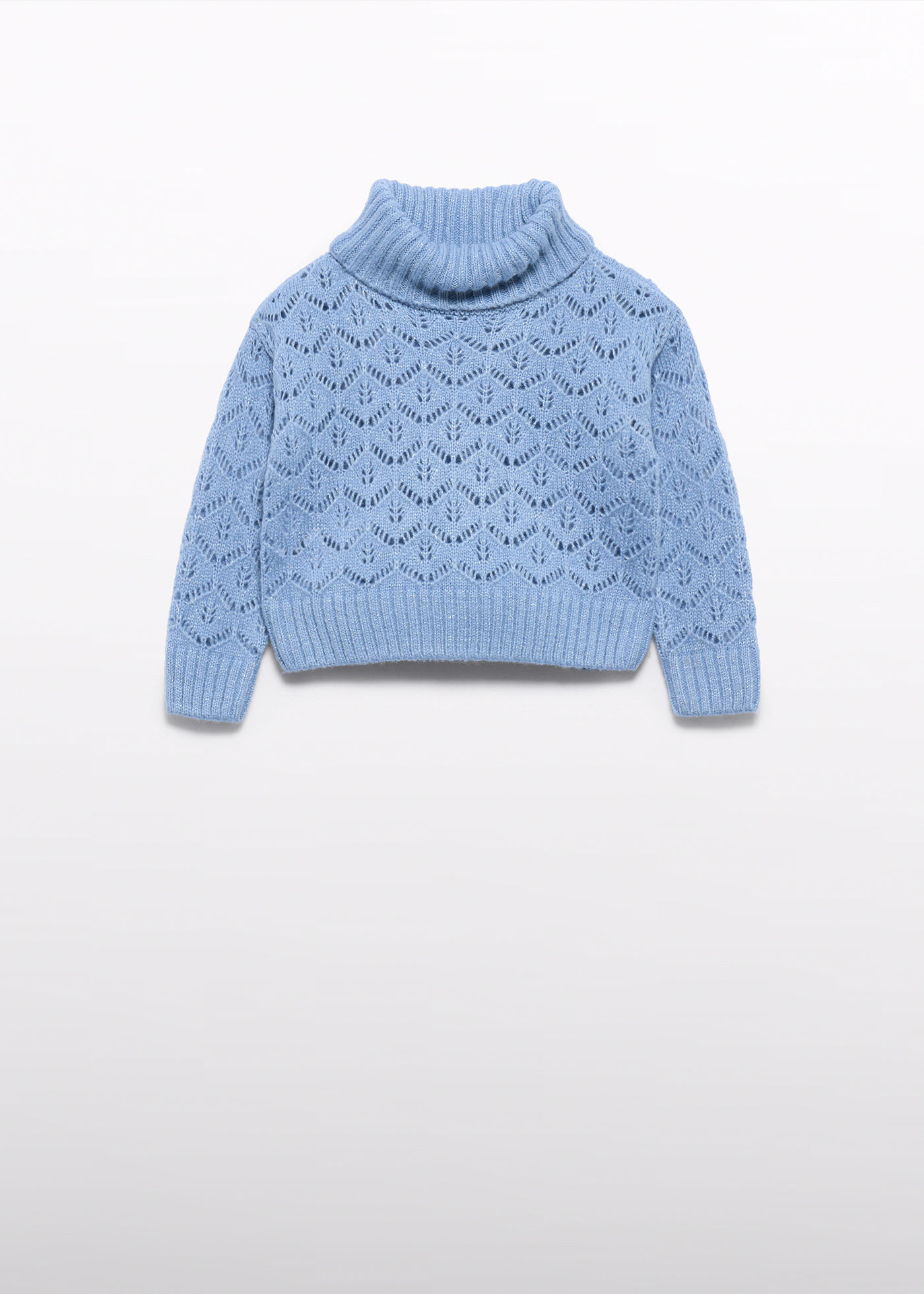 Pull à col roulé ajouré fille