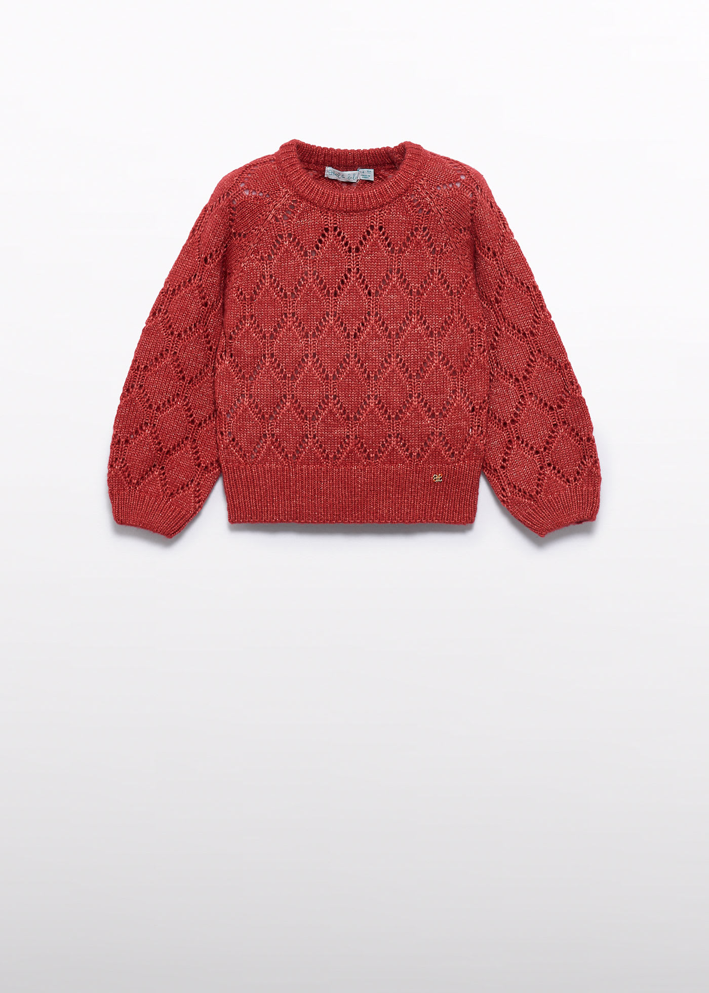 Girl Shiny Openwork Sweater