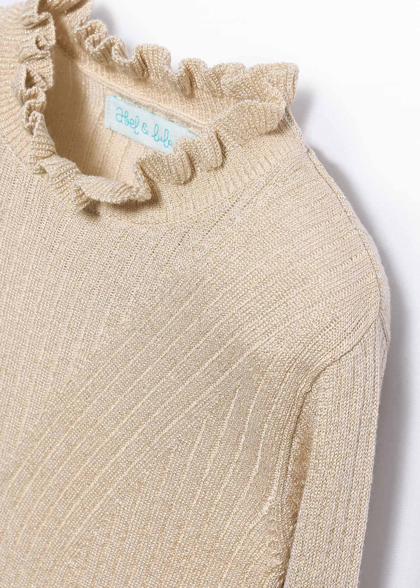 Pull en tricot côtelé brillant fille