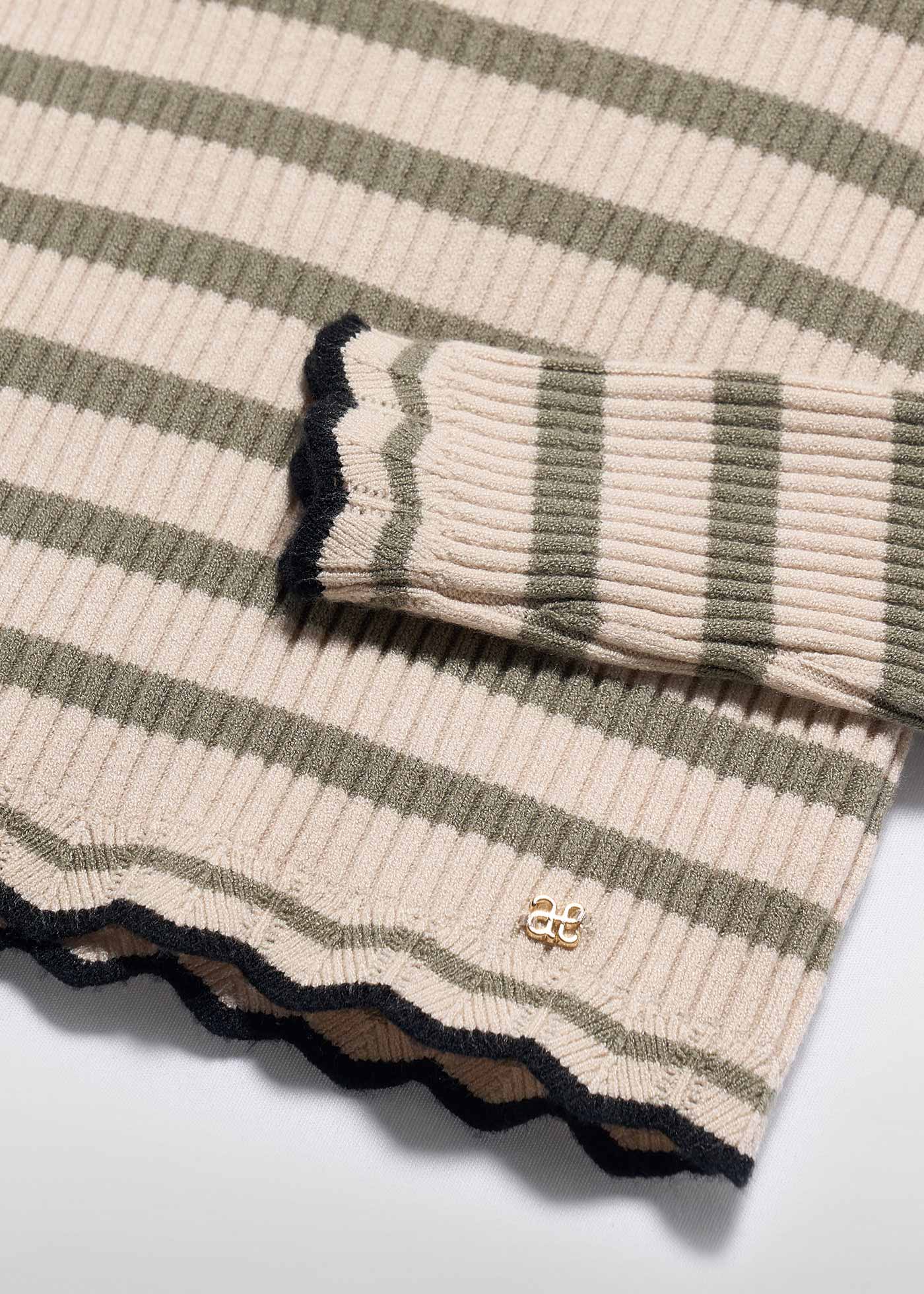 Pull rayé en maille côtelée fille