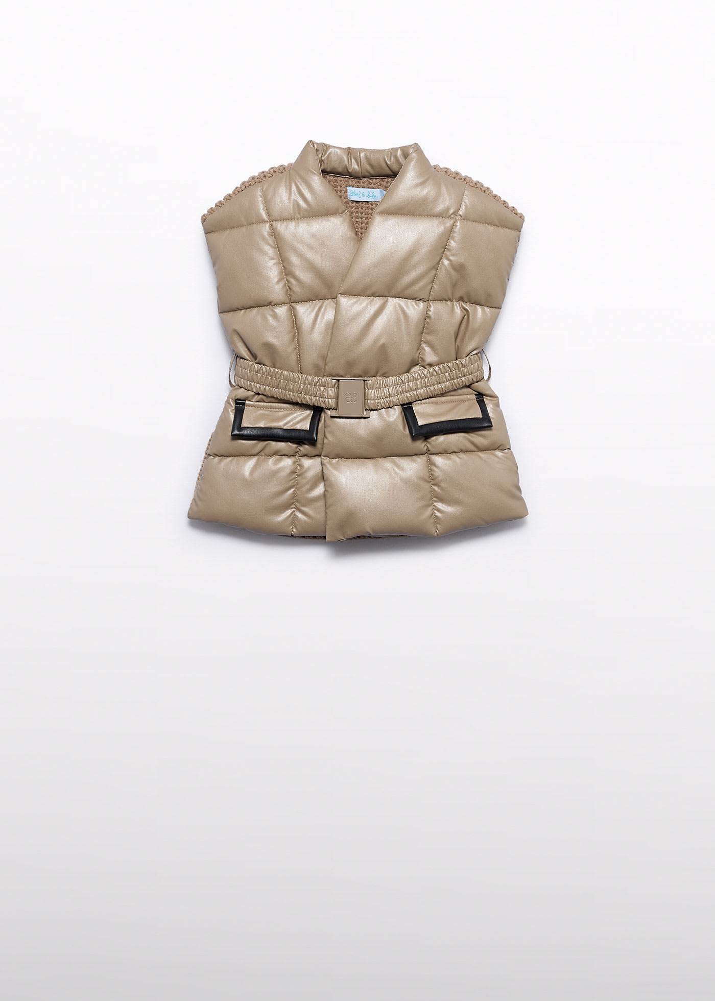 Gilet matelassé en simili-cuir flle