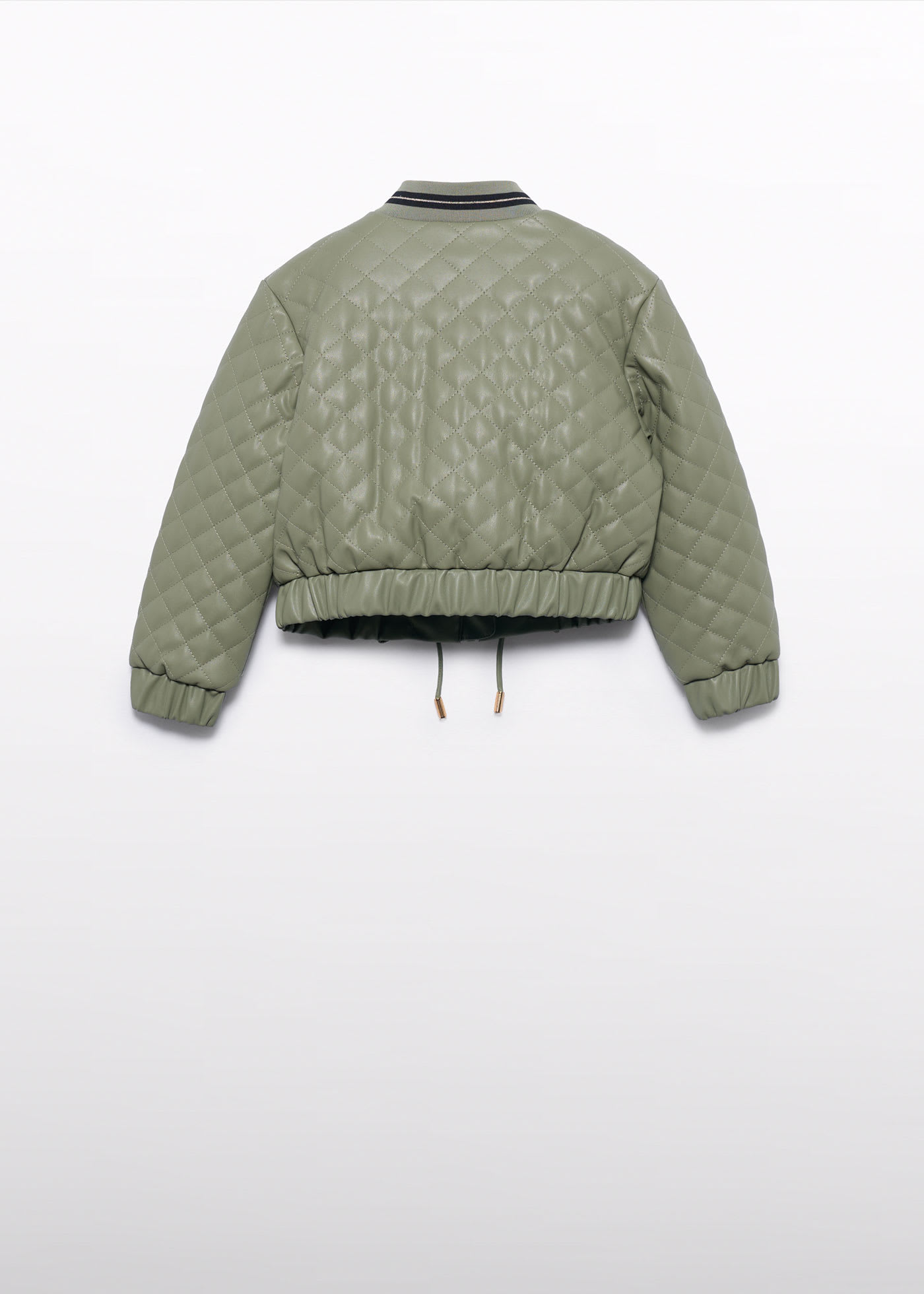 Girl Quilted Faux Leather Jacket
