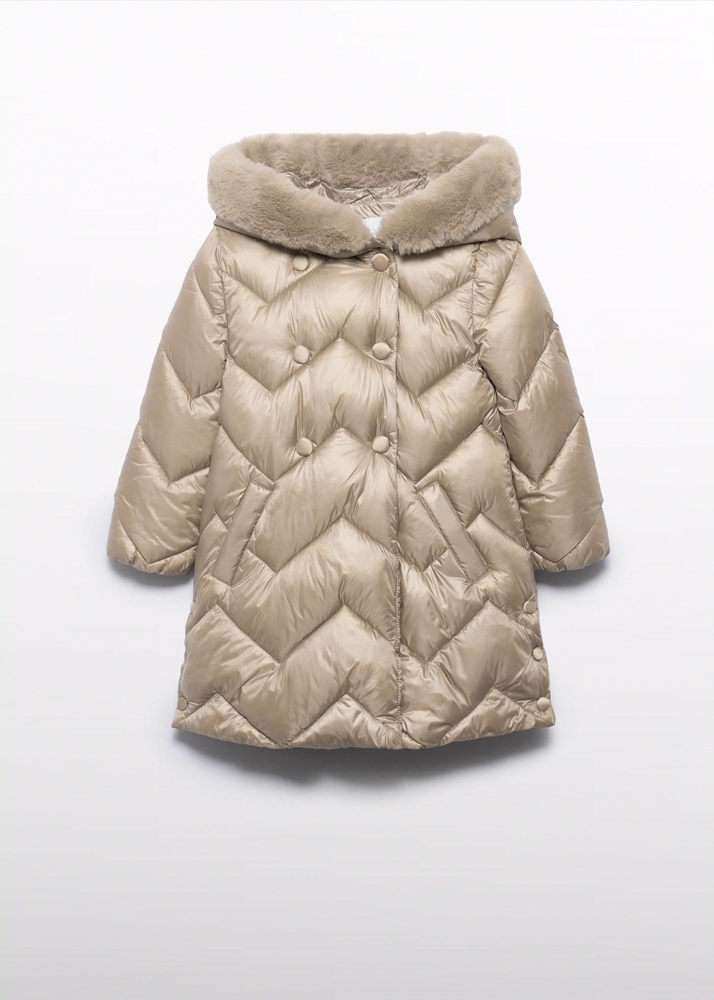 Girls long quilted jacket