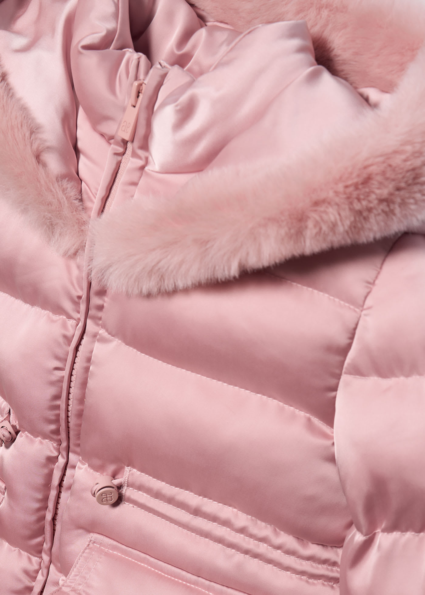 Girls satin fur coat
