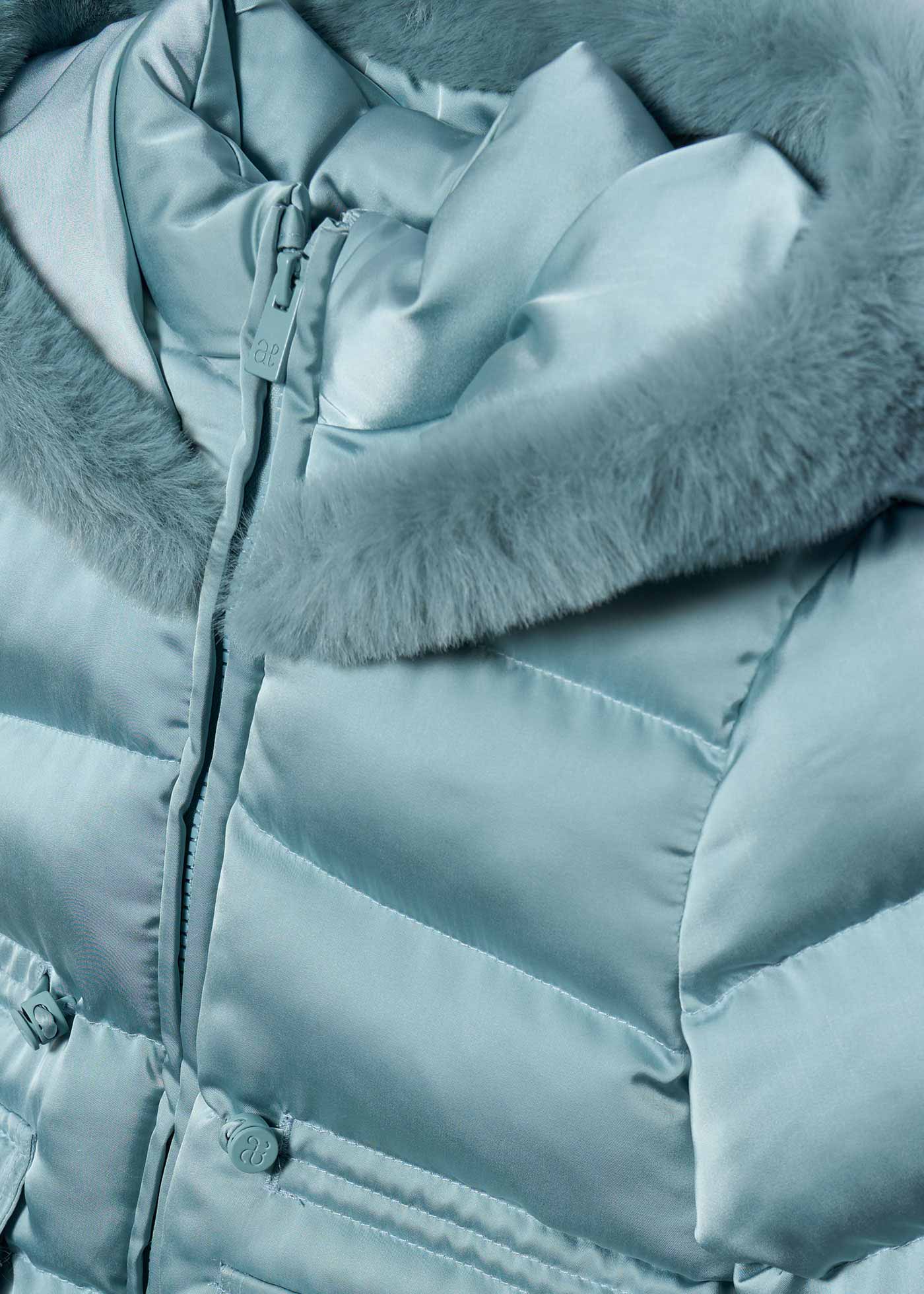 Girls satin fur coat