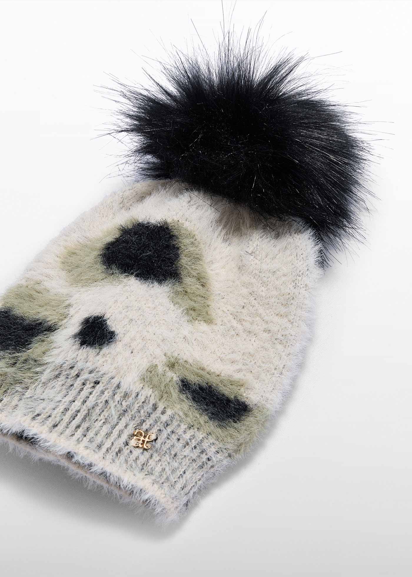 Girl Knit Hat with Faux Fur