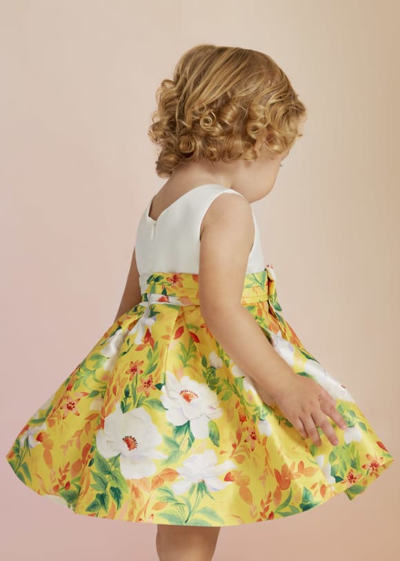 Sukienka niemowlęca z łączonych materiałów