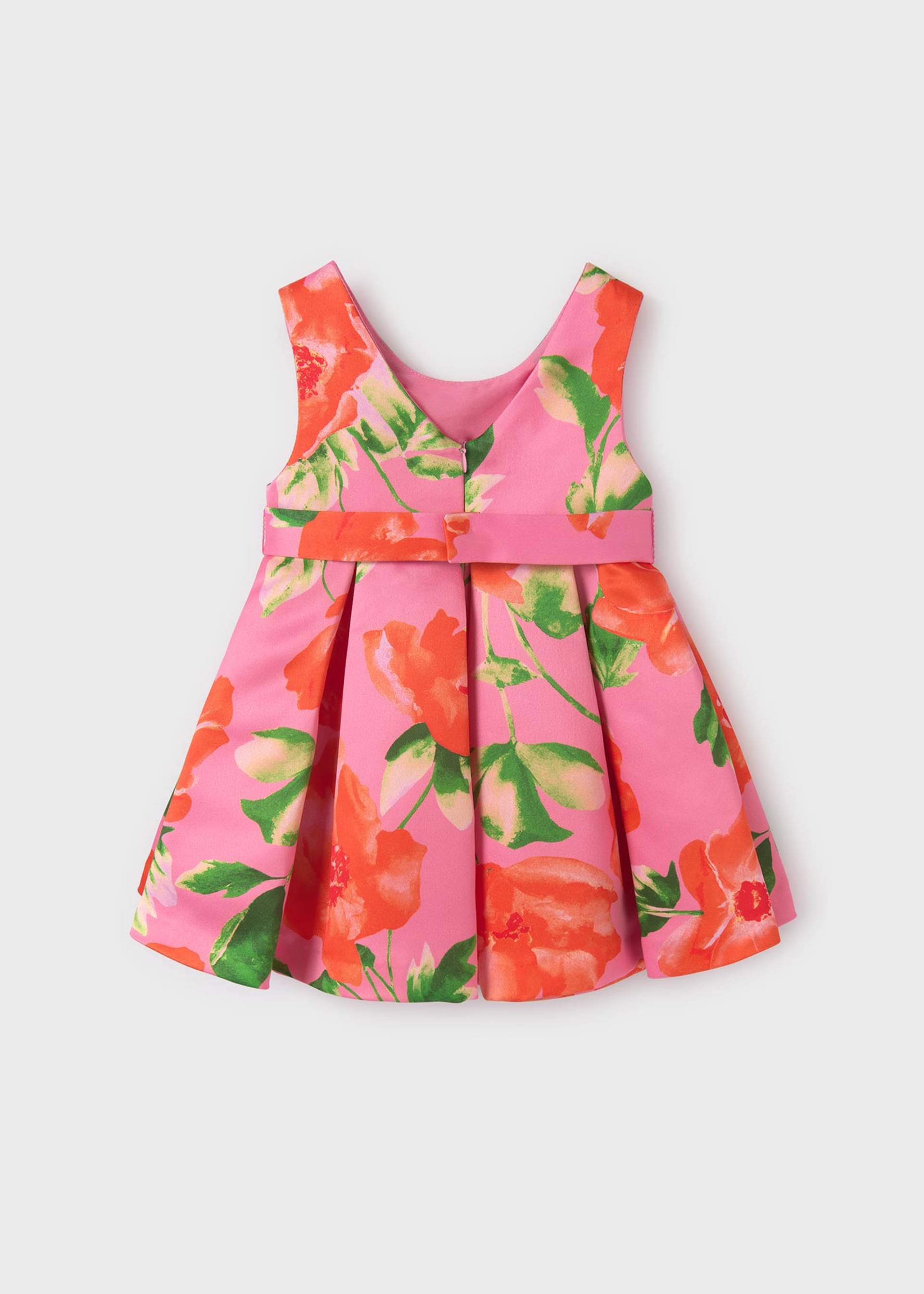 Vestido satén estampado bebé