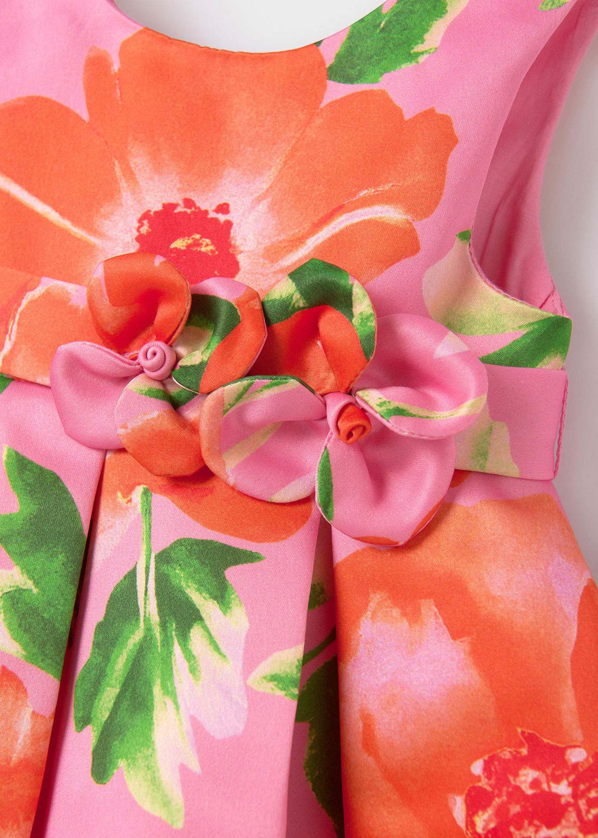 Vestido satén estampado bebé