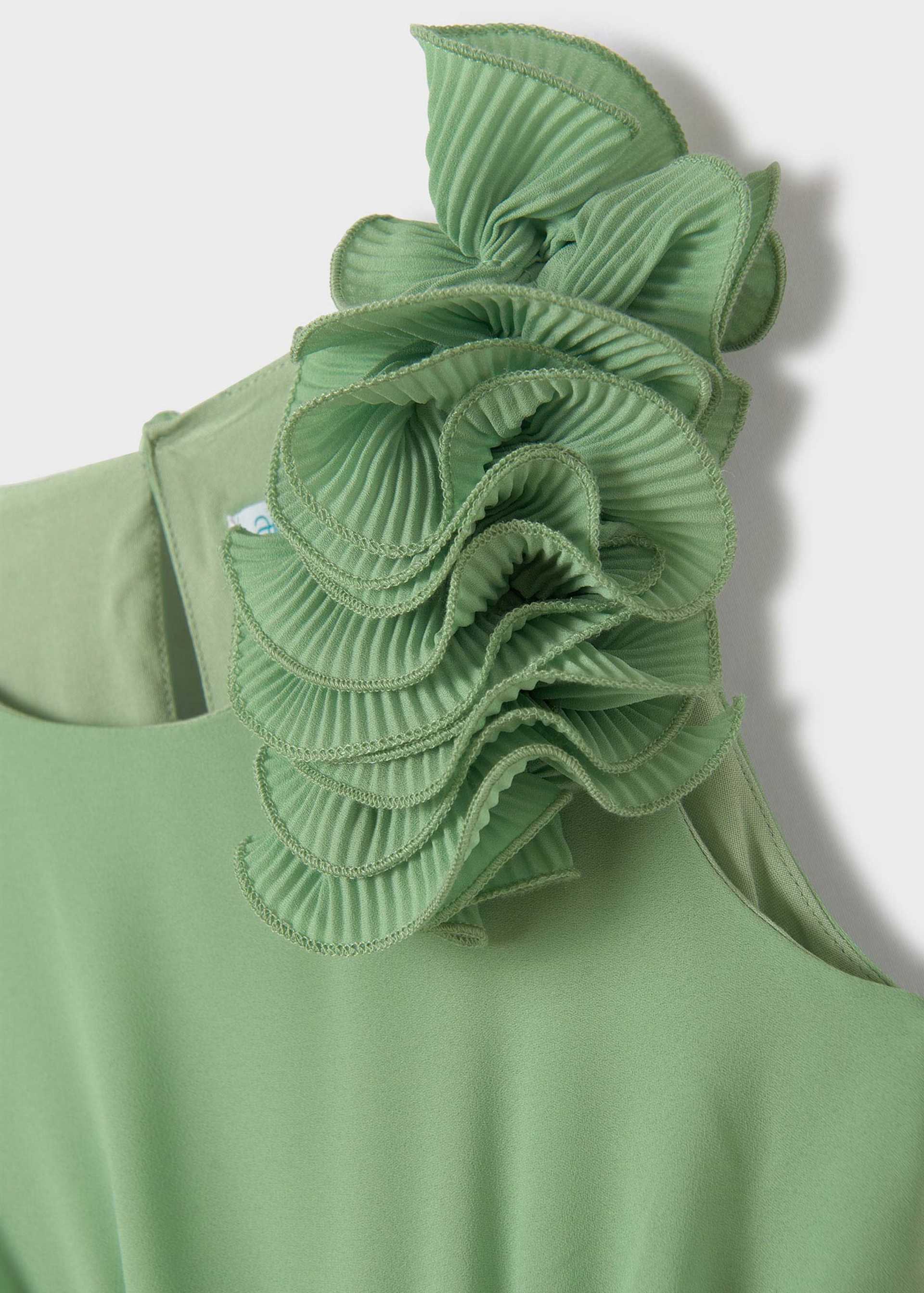 Vestido gaza plissado menina