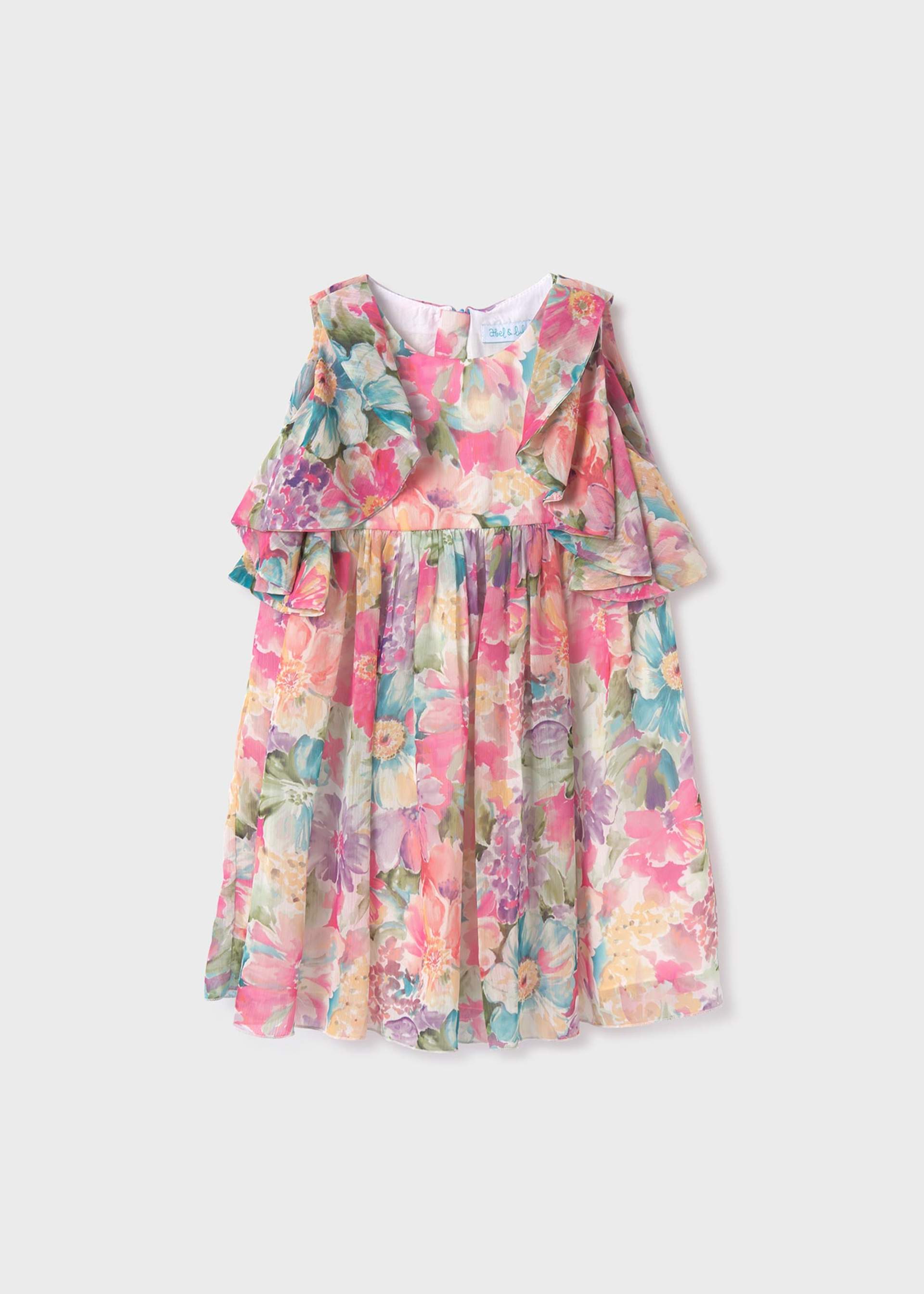 Vestido bambula gaza estampado menina