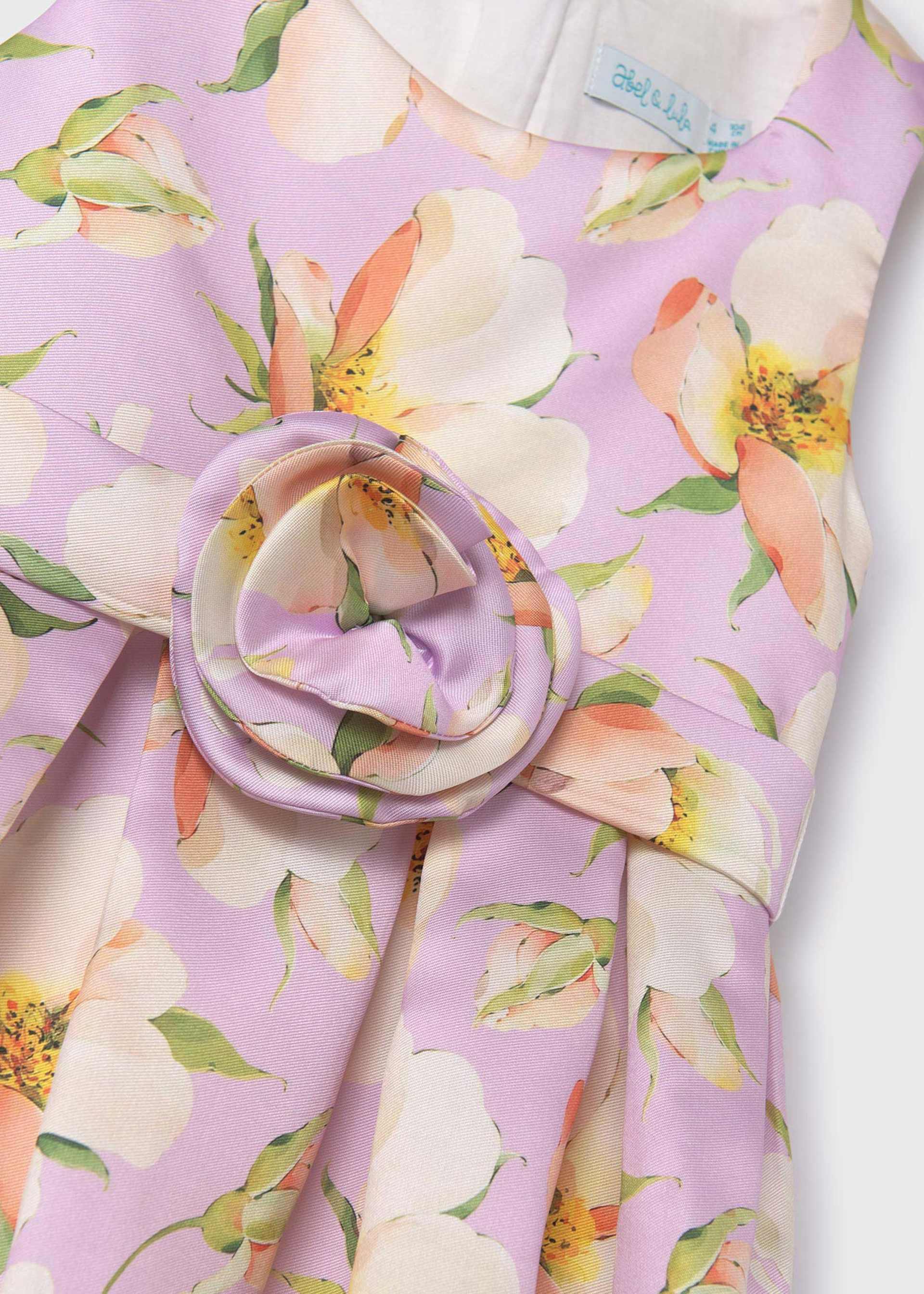 Vestido mikado estampado niña