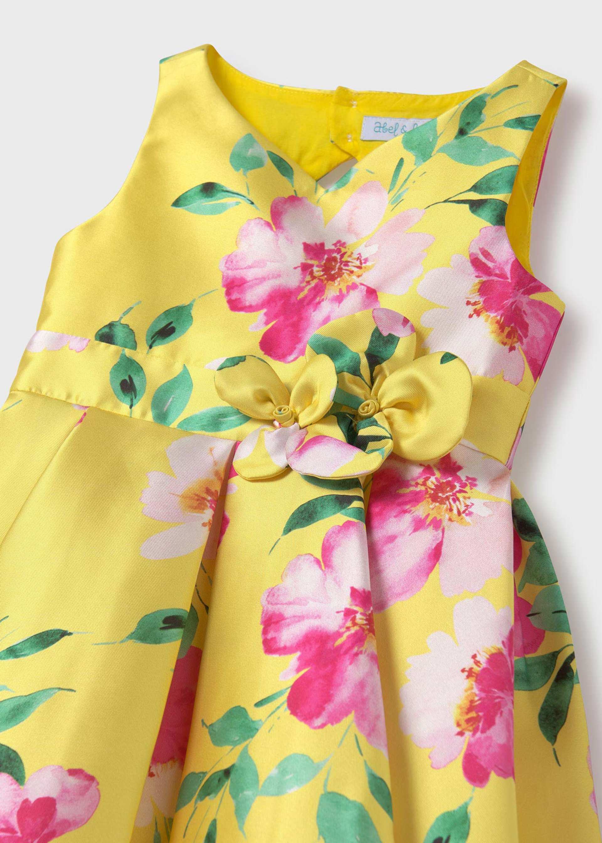 Vestido mikado estampado niña
