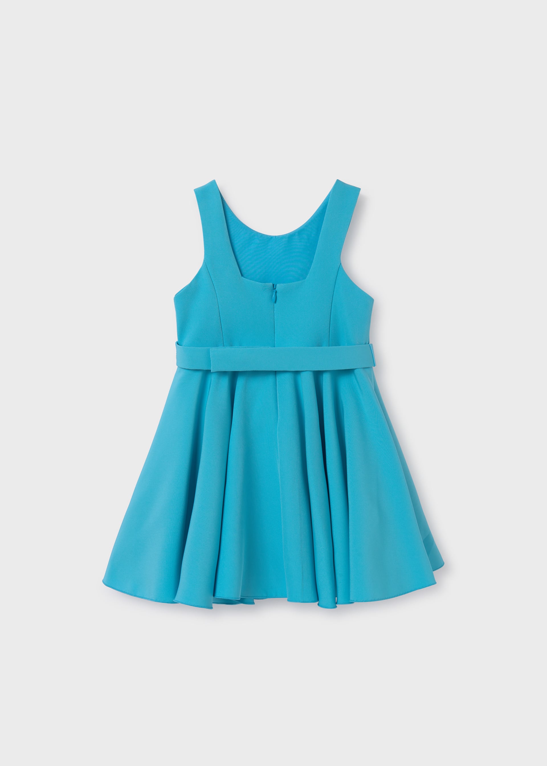 Vestido crepe aplique floral menina
