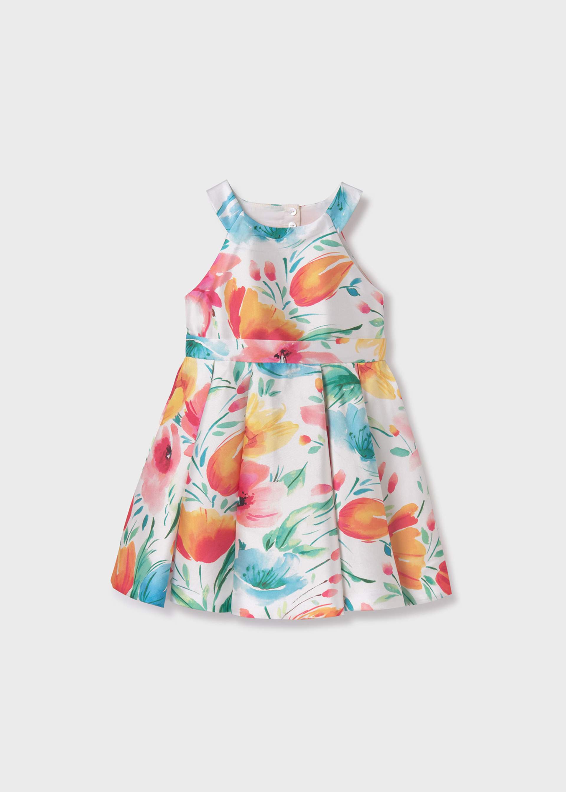 Vestido mikado estampado menina